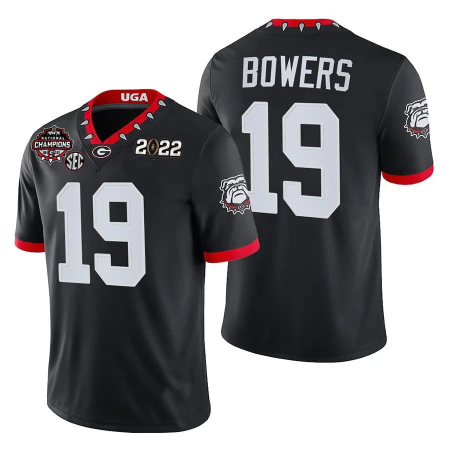 G.Bulldogs #19 Brock Bowers BLACK College Football Jersey Stitched American College Jerseys - Main View