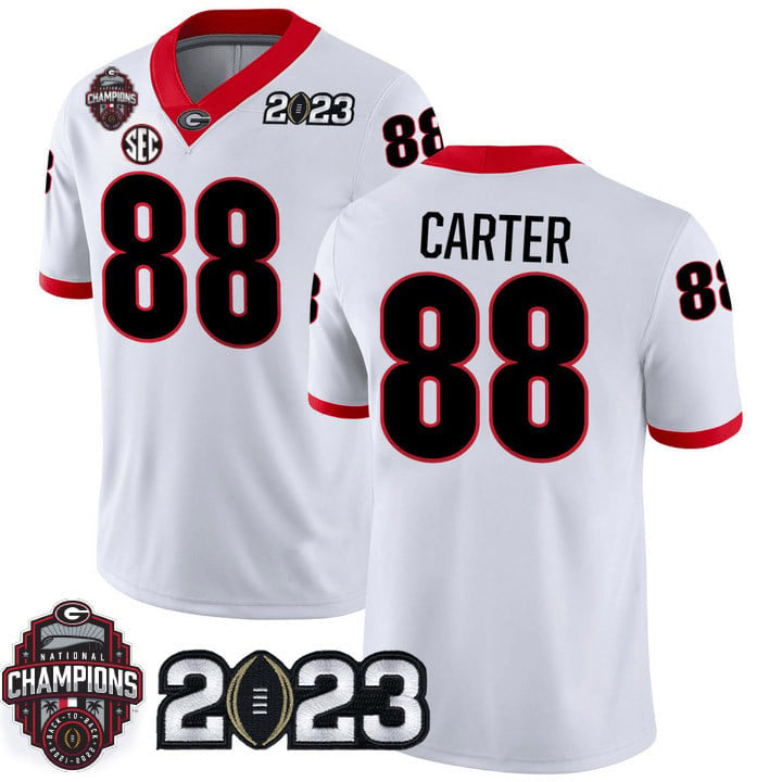 G.Bulldogs #88 Jalen Carter WHITE College Football Jersey Stitched American College Jerseys - Main View