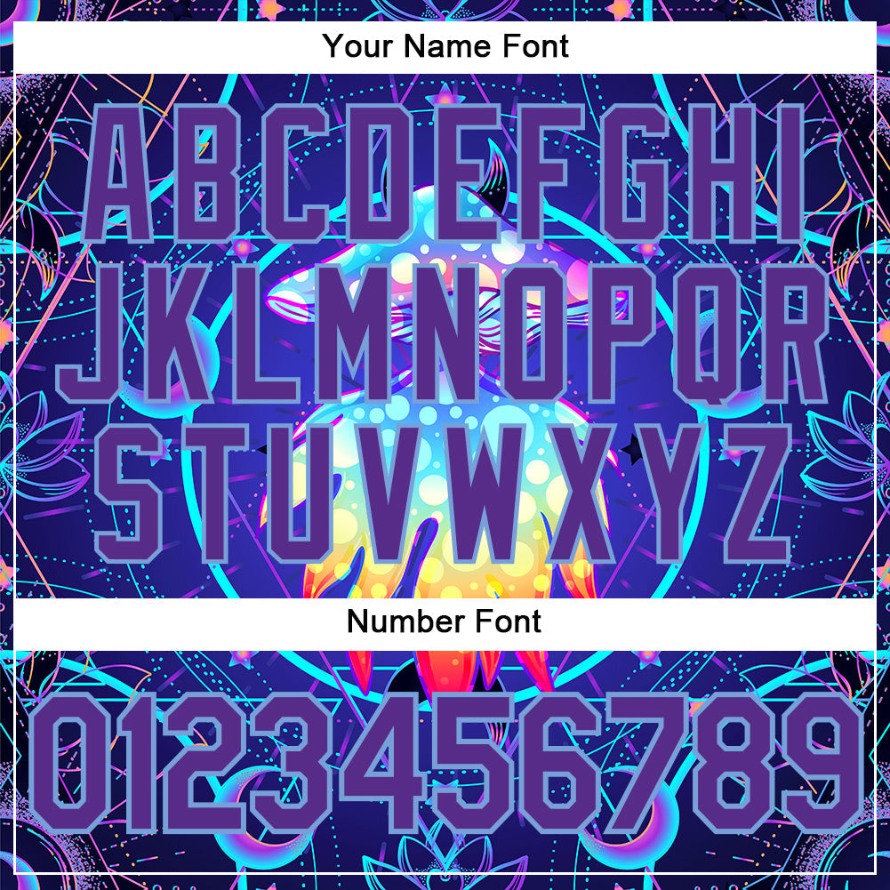 Custom 3D Pattern Design Magic Mushrooms Over Sacred Geometry Psychedelic Hallucination Authentic Baseball Jersey view 5