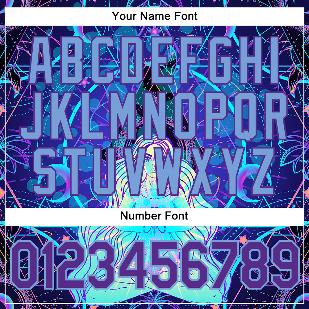 Custom 3D Pattern Design Magic Girl Sitting And Meditation In Lotus Position Over Geometry Psychedelic Hallucination Authentic Baseball Jersey view 5