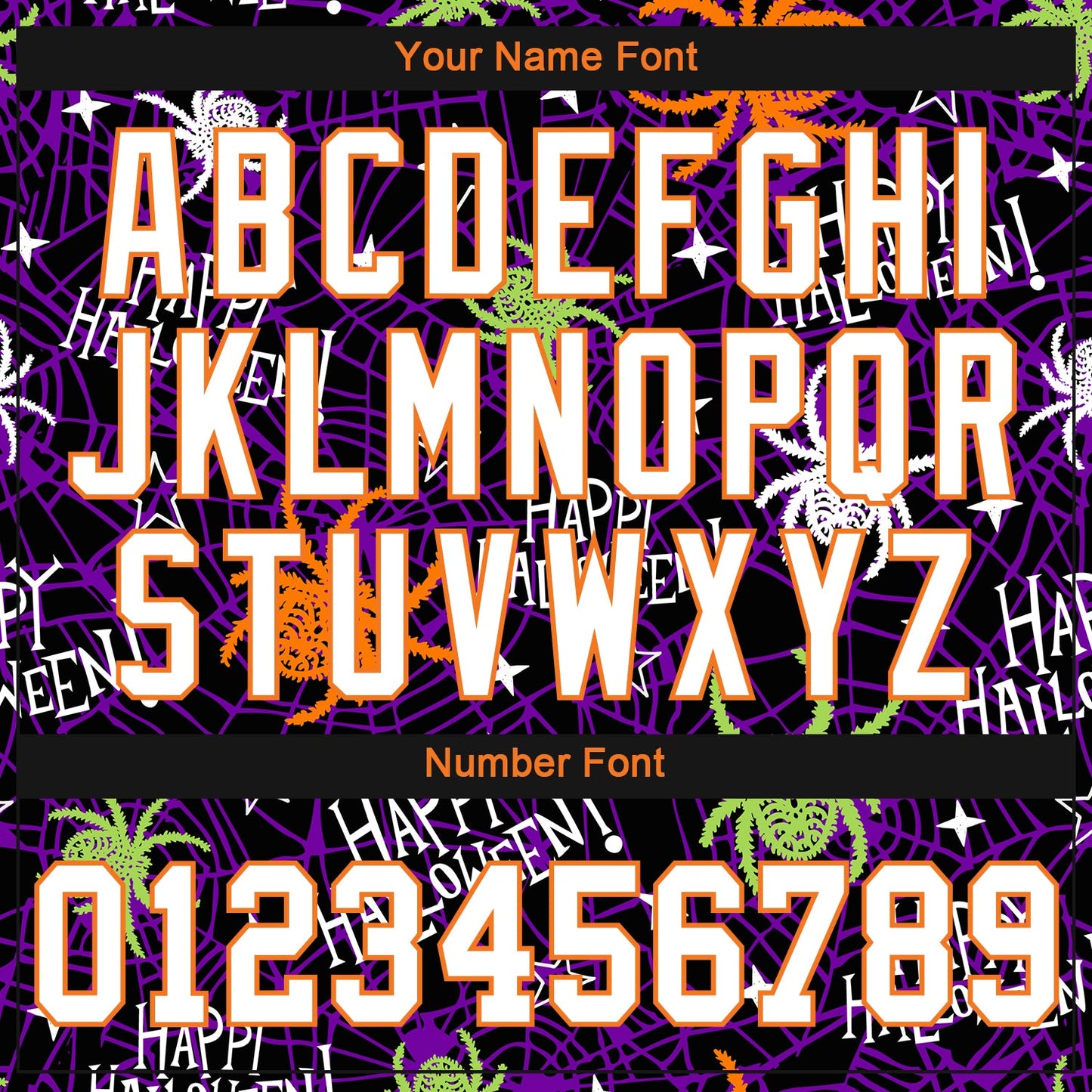 Custom 3D Pattern Happy Halloween Spiders Authentic Baseball Jersey view 5