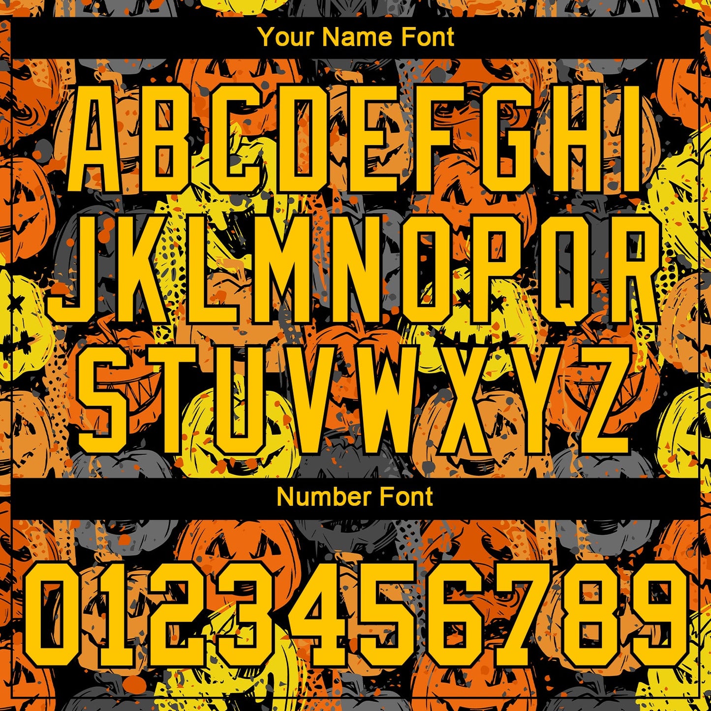 Custom 3D Pattern Halloween Pumpkins Authentic Baseball Jersey view 5