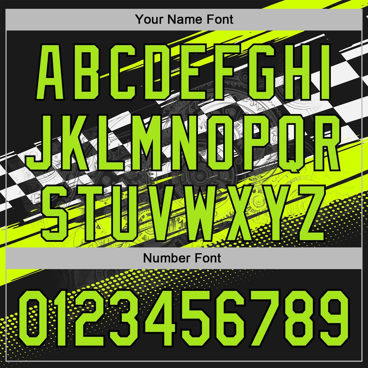 Custom Black Neon Green-White 3D Pattern Design Formula Auto Car Racing Motorsport Sports Pullover Sweatshirt Hoodie view 4