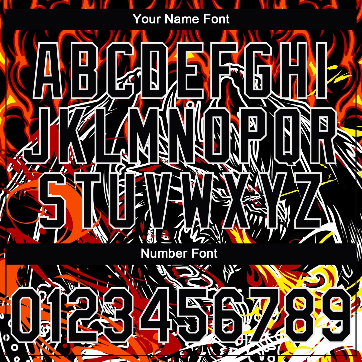 Custom Stitched Black Red Yellow-White 3D Pattern Design Flame Dragon Sports Pullover Sweatshirt Hoodie view 4