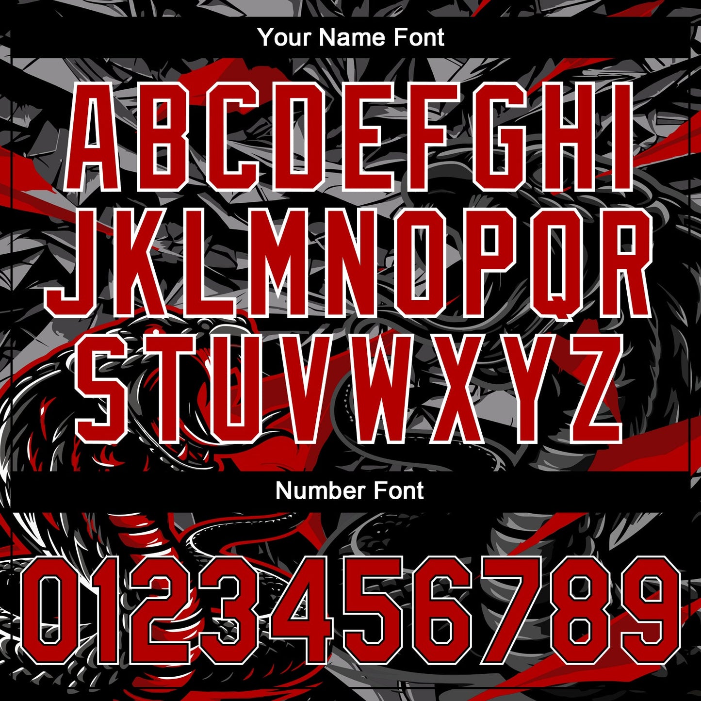 Custom Stitched Black Red Gray-White 3D Pattern Design Animal Snake Sports Pullover Sweatshirt Hoodie view 4