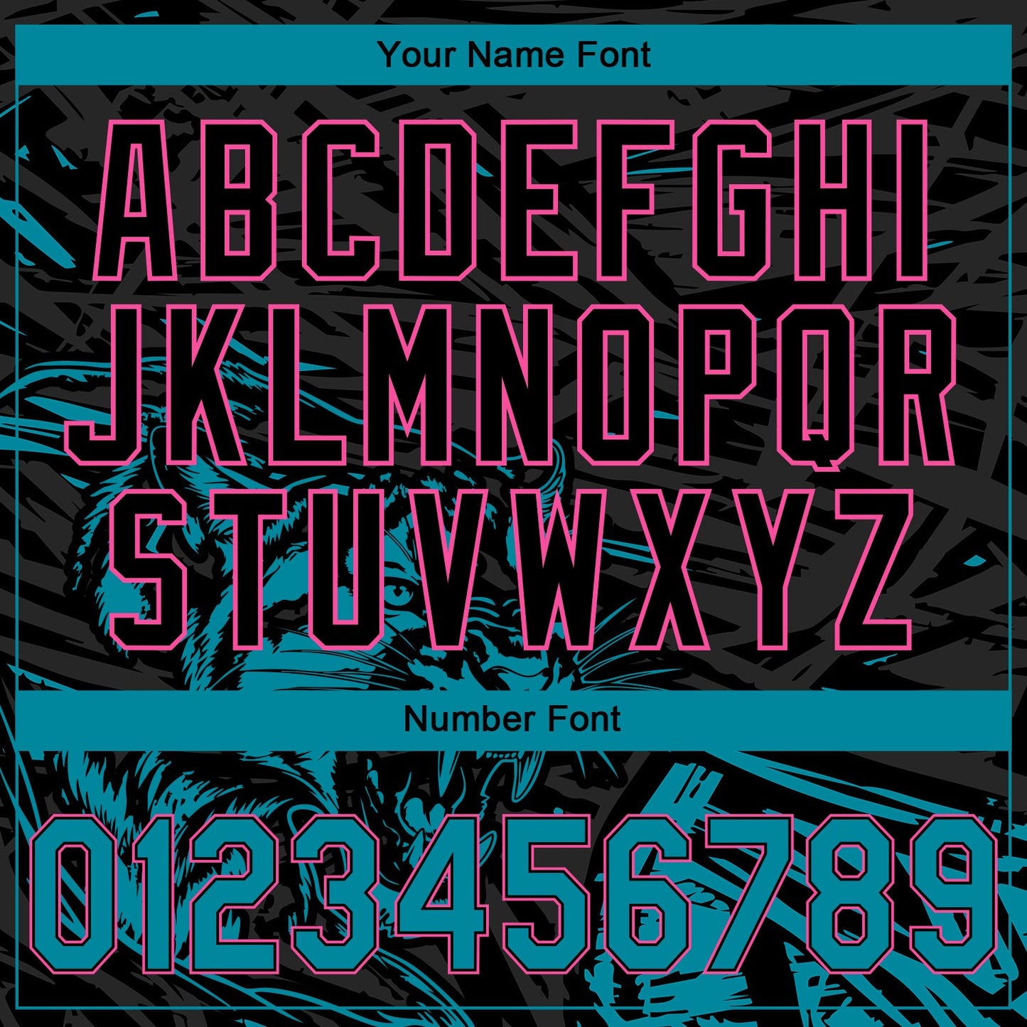 Custom Stitched Black Teal-Pink 3D Pattern Design Animal Tiger Sports Pullover Sweatshirt Hoodie view 4