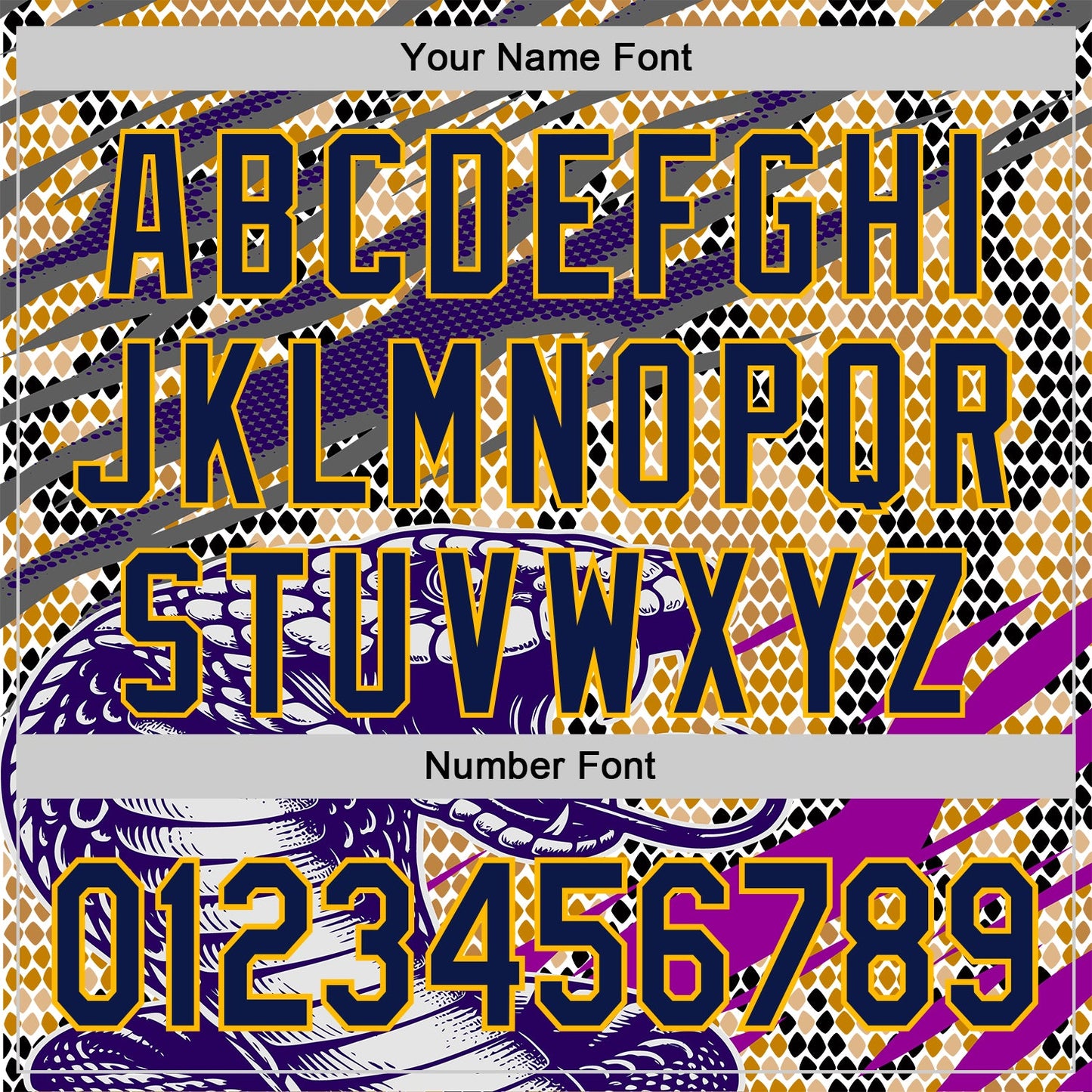 Custom Stitched White Navy Purple Black-Gold 3D Pattern Design Snake Skin Print Sportswear Pullover Sweatshirt Hoodie view 4