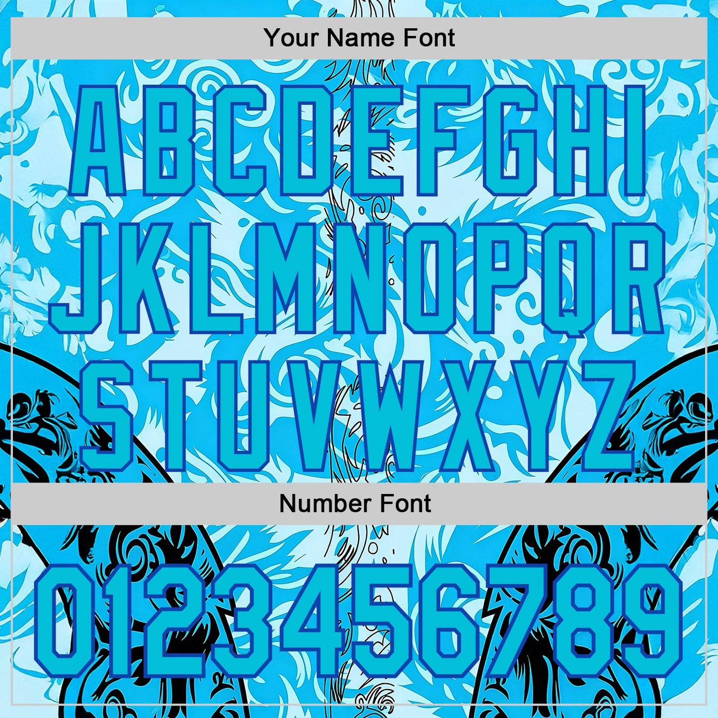 Custom Blue Thunder Blue Black-Lakes Blue 3D Abstract Flame Sports Pullover Sweatshirt Hoodie view 4