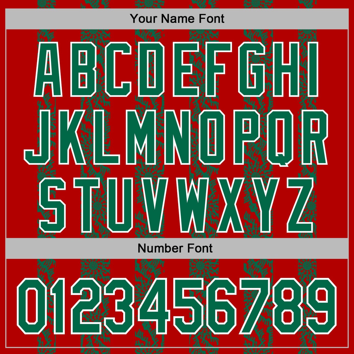 Custom Stitched Red Kelly Green-White Abstract Shape Pattern Sports Pullover Sweatshirt Hoodie view 6