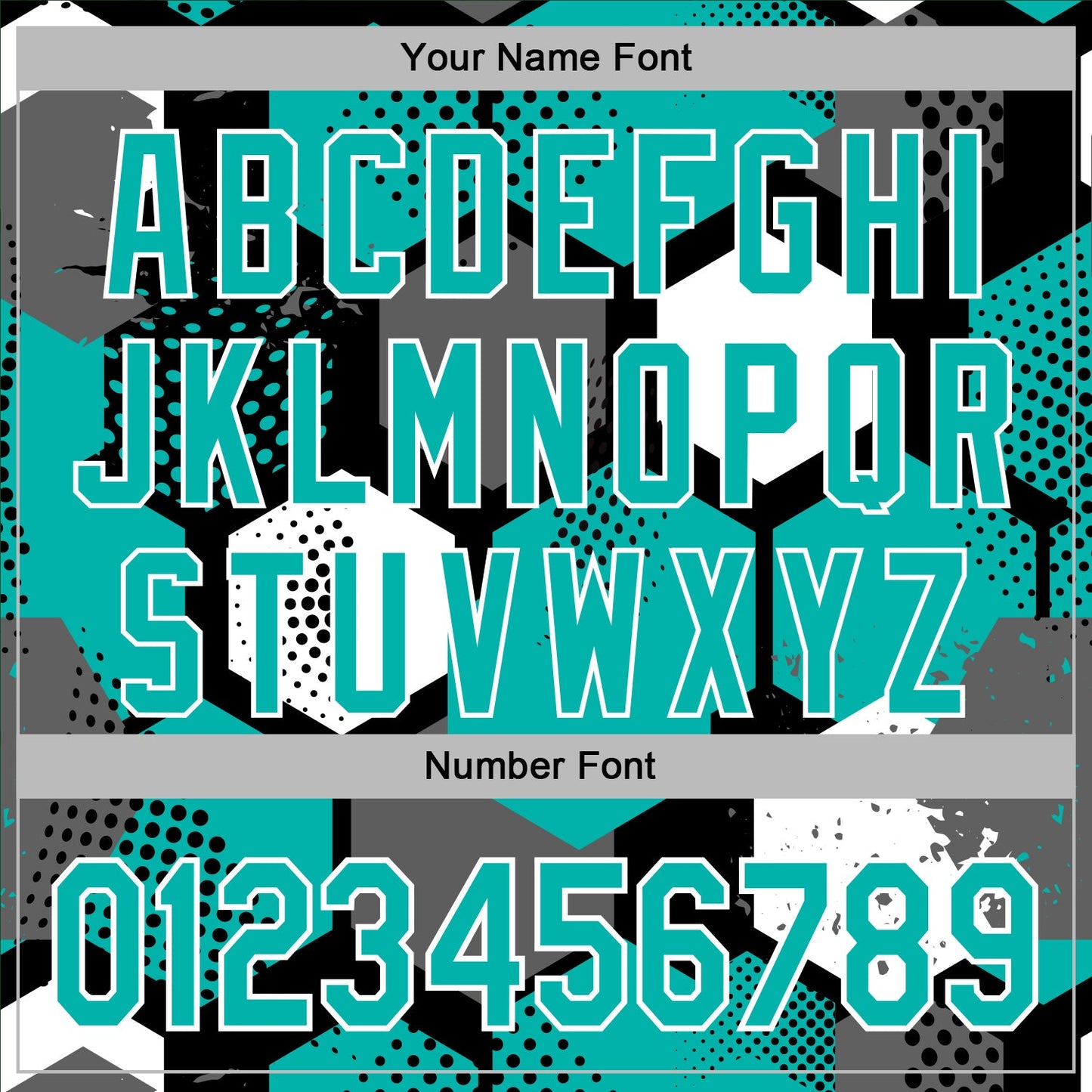 Custom Stitched Black Aqua-White Geometric Shape Pattern Sports Pullover Sweatshirt Hoodie view 6