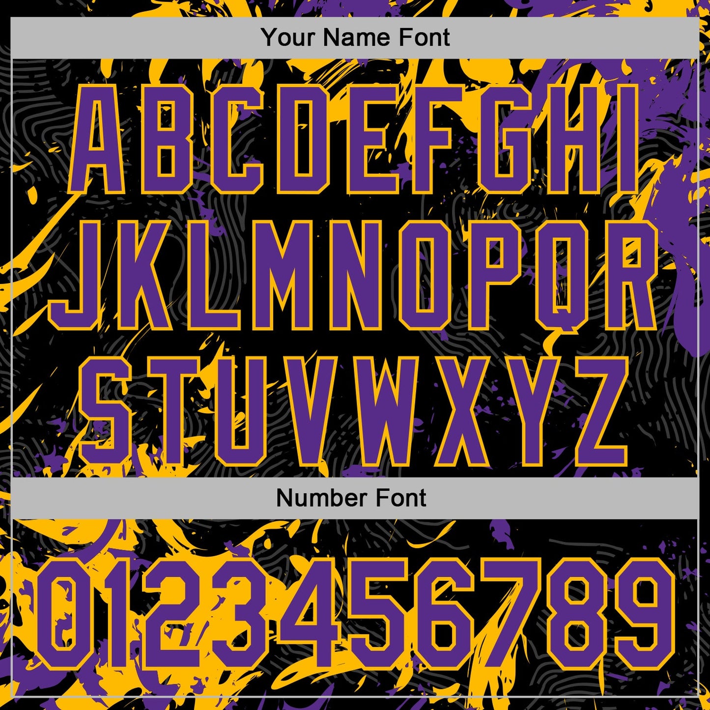 Custom Stitched Black Purple-Gold Splash Sports Pullover Sweatshirt Hoodie view 6