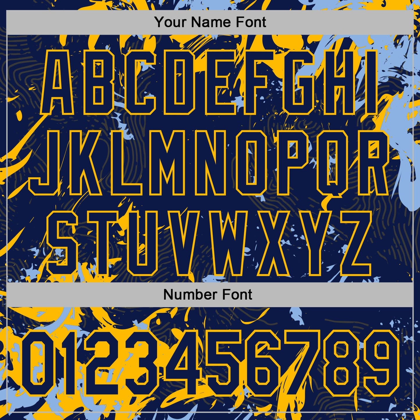 Custom Stitched Navy Gold-Light Blue Splash Sports Pullover Sweatshirt Hoodie view 6