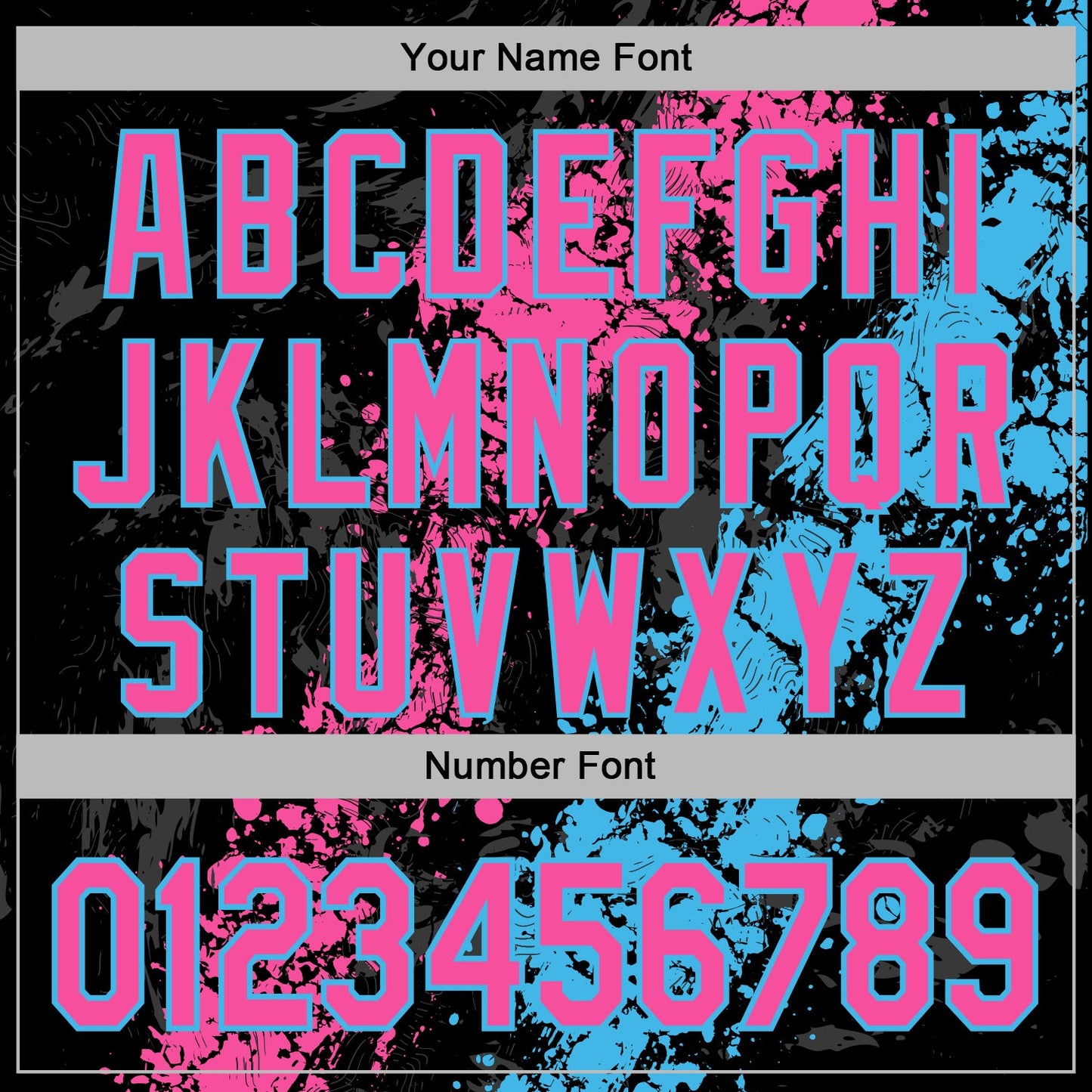 Custom Stitched Black Pink-Sky Blue Splash Sports Pullover Sweatshirt Hoodie view 6