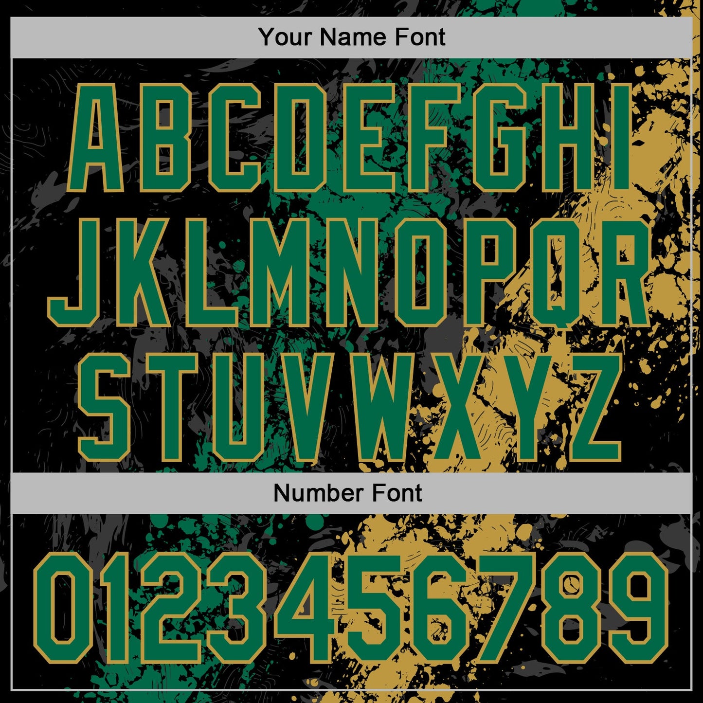 Custom Stitched Black Kelly Green-Old Gold Splash Sports Pullover Sweatshirt Hoodie view 6