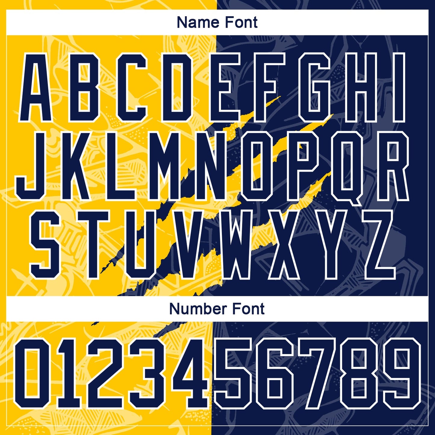 Custom Navy Yellow-White 3D Pattern Gradient Fashion Scratch Hockey Lace Neck Jersey view 5