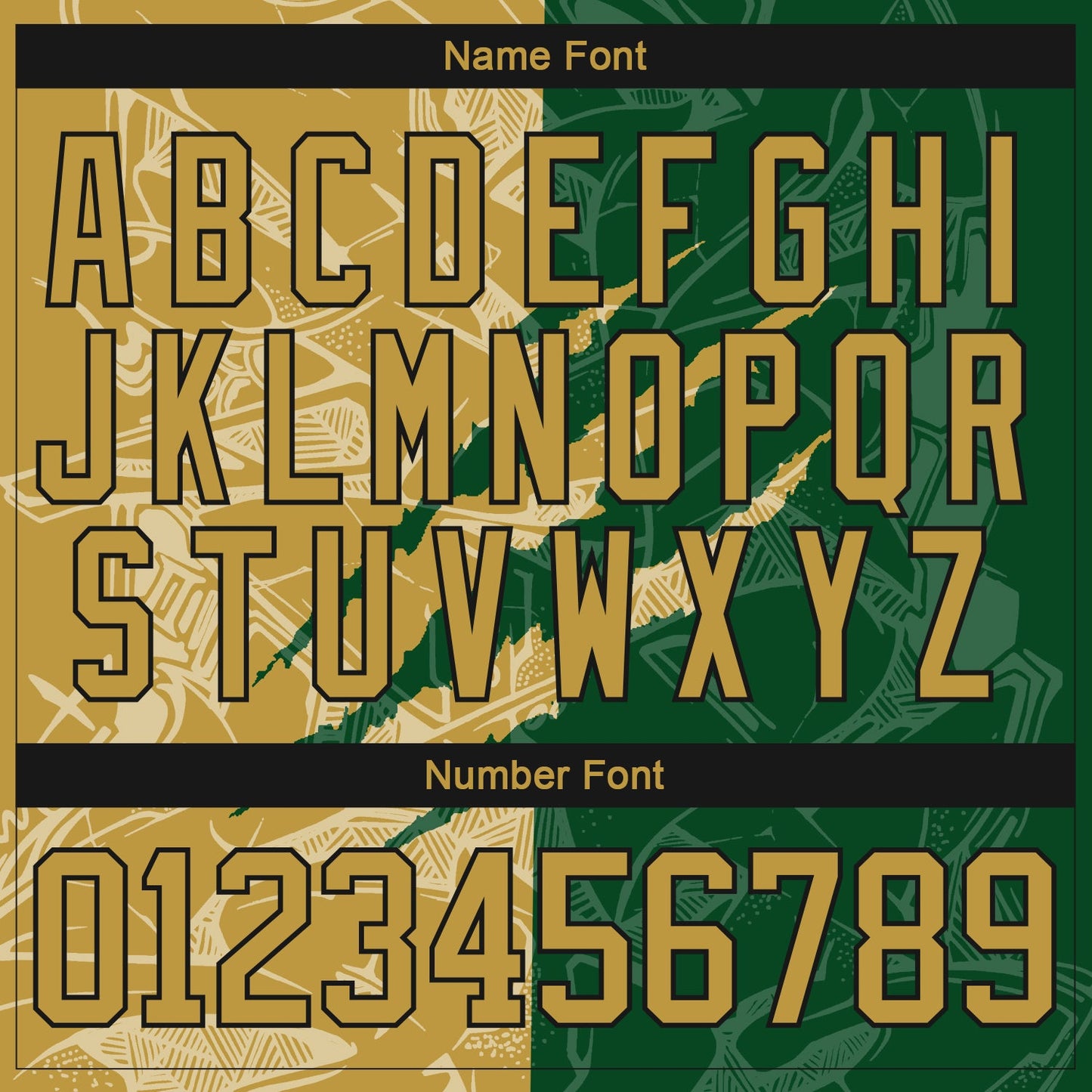 Custom Green Old Gold-Black 3D Pattern Gradient Fashion Scratch Hockey Lace Neck Jersey view 5
