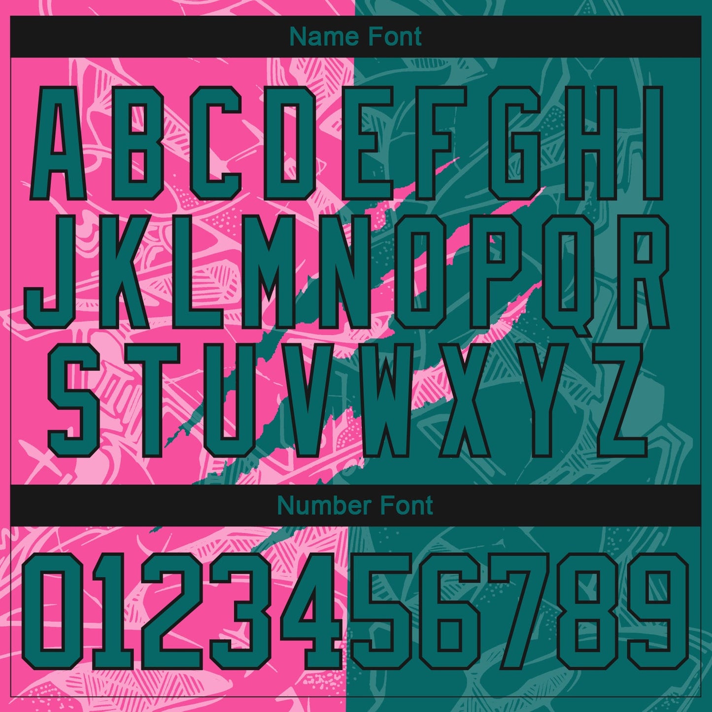 Custom Teal Pink-Black 3D Pattern Gradient Fashion Scratch Hockey Lace Neck Jersey view 5