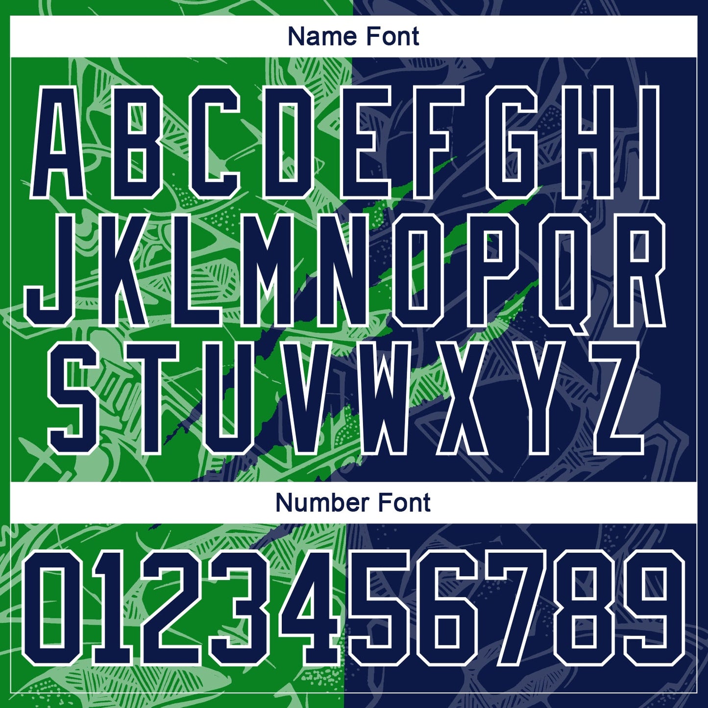 Custom Navy Grass Green-White 3D Pattern Gradient Fashion Scratch Hockey Lace Neck Jersey view 5