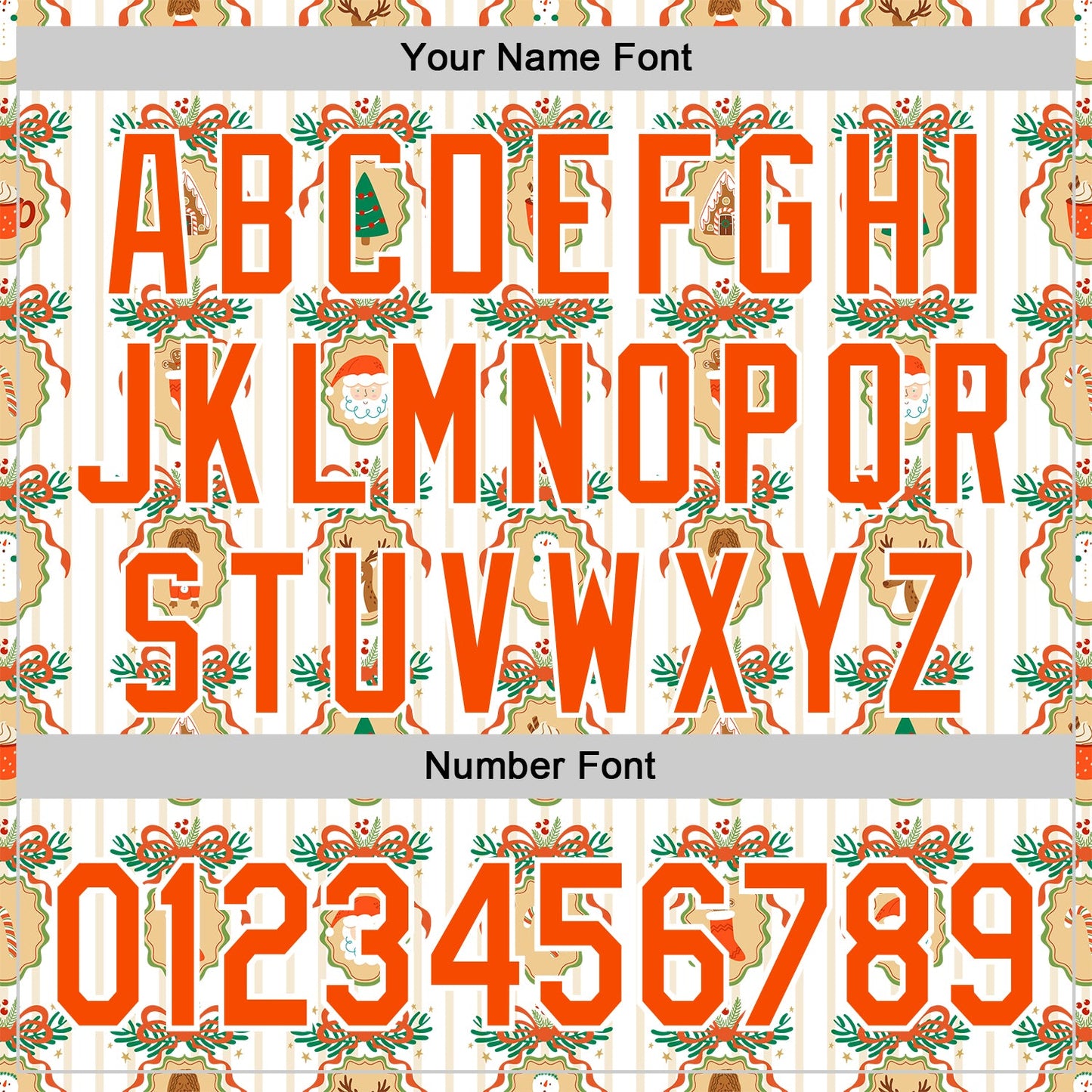 Custom Stitched White Orange-White 3D Christmas Sports Pullover Sweatshirt Hoodie view 4