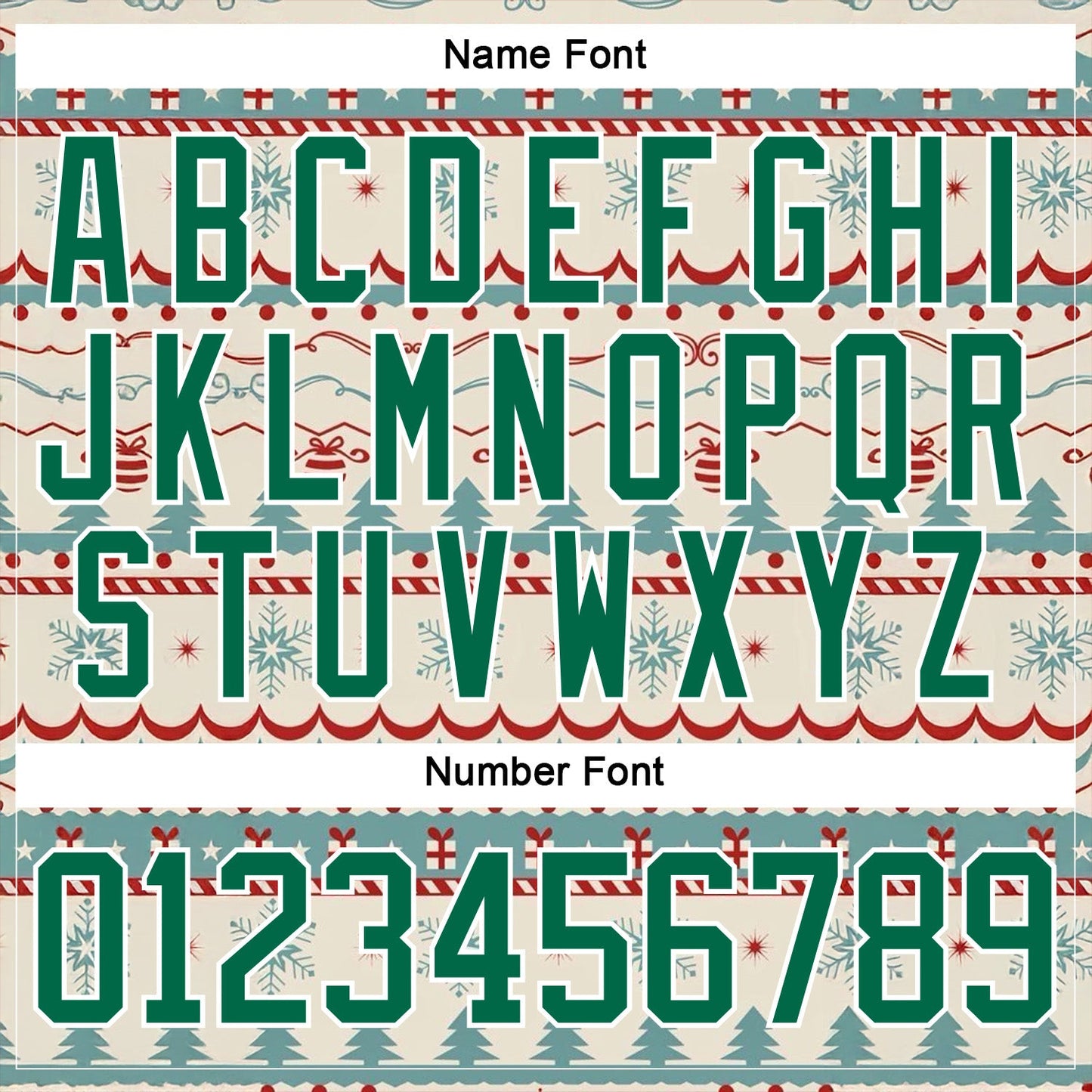 Custom Red Kelly Green-White 3D Christmas Ugly Sweater Hockey Lace Neck Jersey view 5