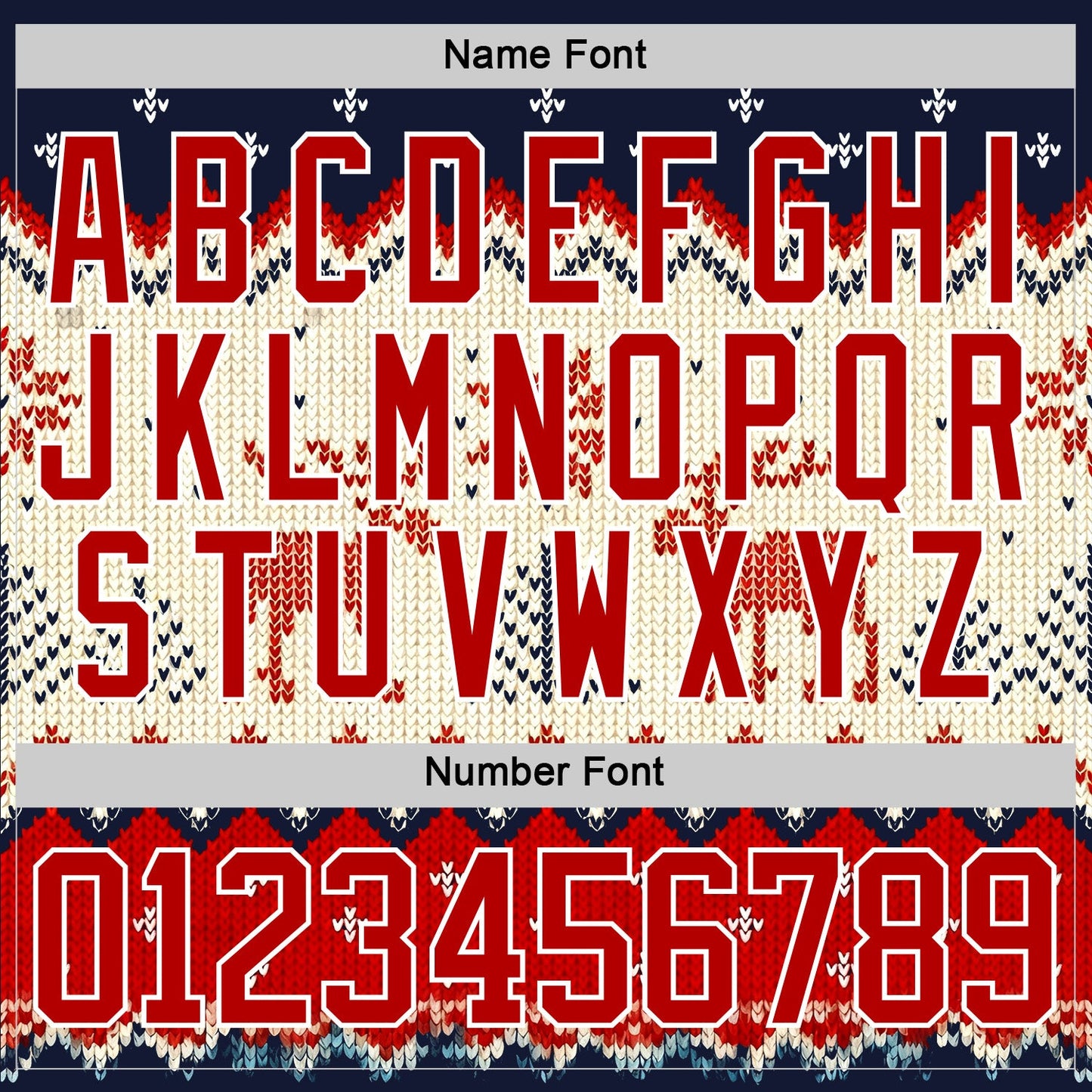 Custom Navy Red-White 3D Christmas Ugly Sweater Hockey Lace Neck Jersey view 5