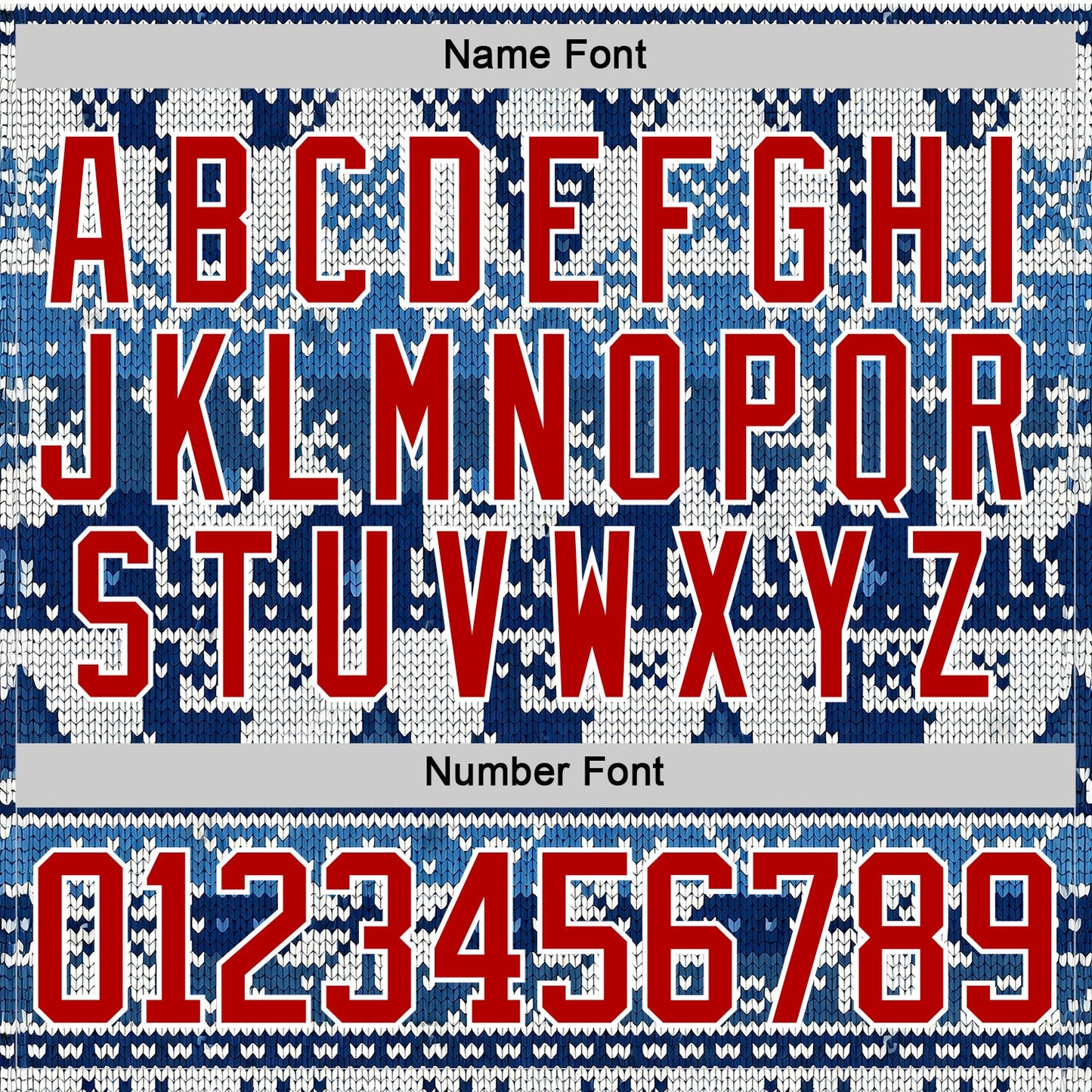 Custom Blue Red-White 3D Christmas Ugly Sweater Hockey Lace Neck Jersey view 5