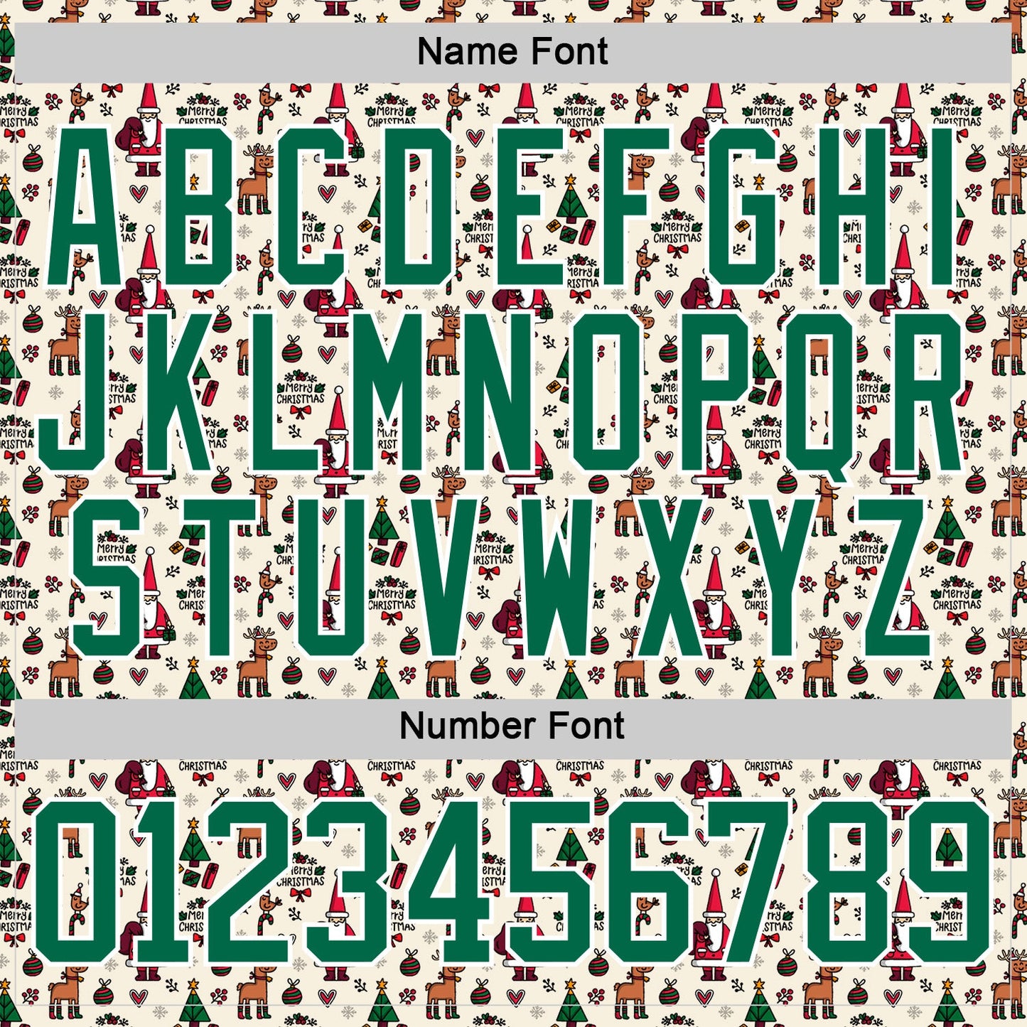 Custom Cream Kelly Green-White 3D Christmas Hockey Lace Neck Jersey view 5