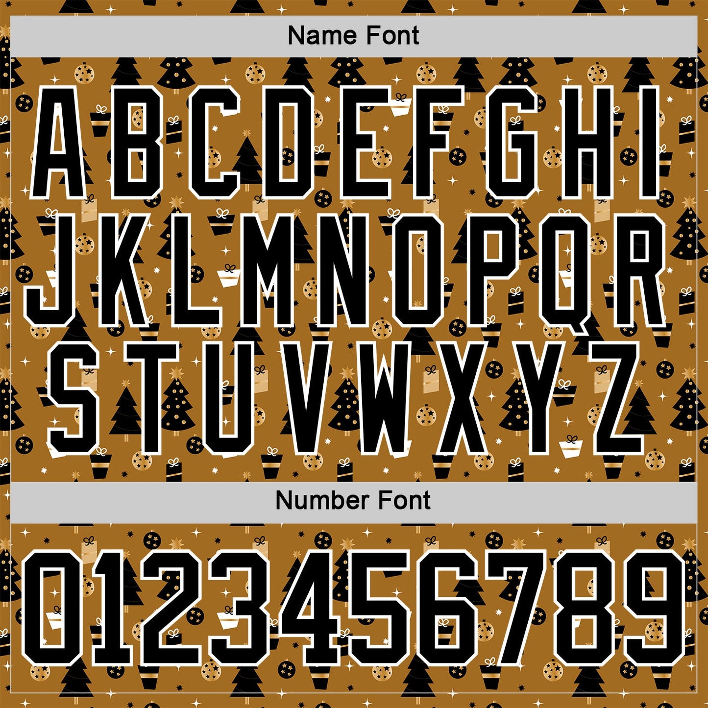 Custom Old Gold Black-White 3D Christmas Hockey Lace Neck Jersey view 5