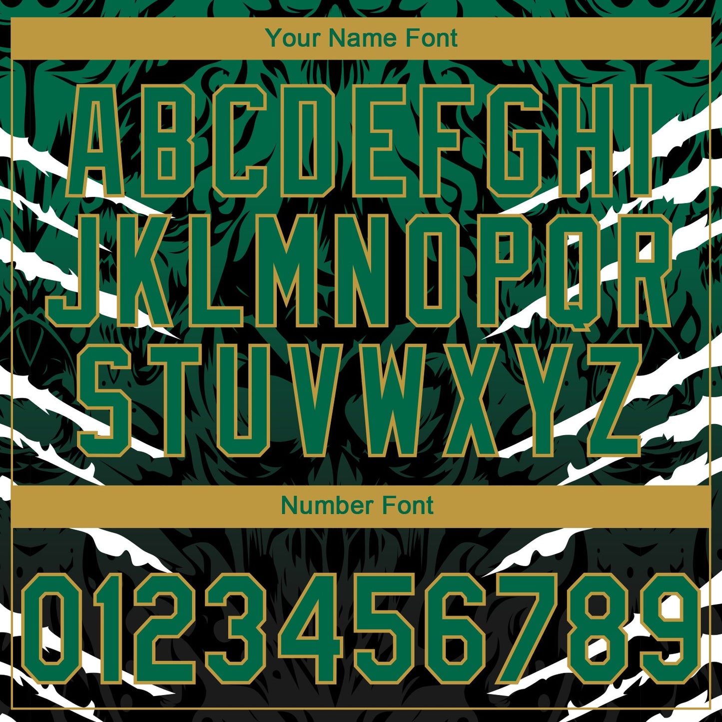 Custom Stitched Black Kelly Green-Old Gold 3D Pattern Design Leopardo Sports Pullover Sweatshirt Hoodie view 4
