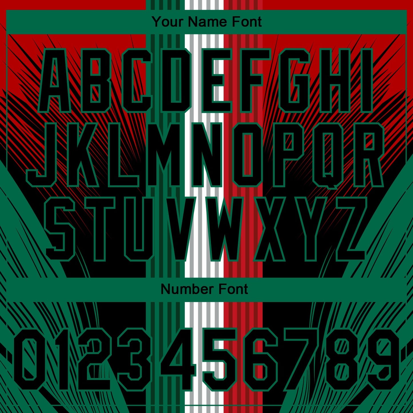 Custom Stitched Red Black-Kelly Green 3D Pattern Design Wolf Sports Pullover Sweatshirt Hoodie view 4