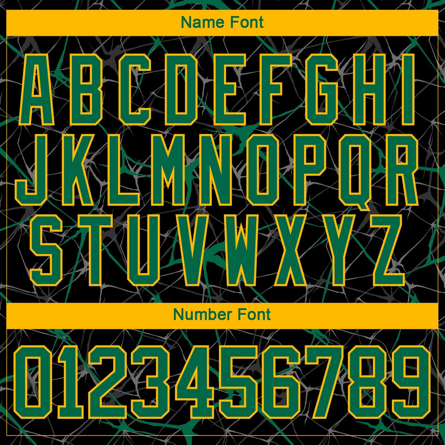 Custom Black Kelly Green-Gold 3D Pattern Abstract Network Hockey Lace Neck Jersey view 5