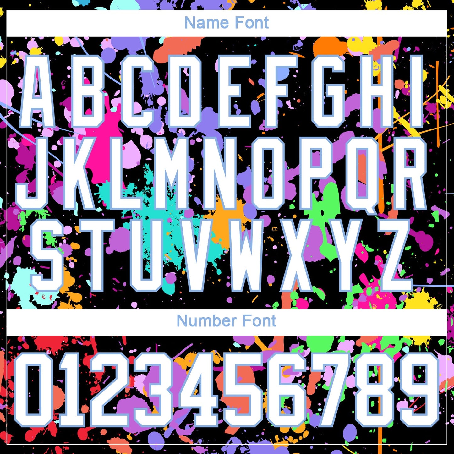 Custom Graffiti Pattern White Black-Light Blue 3D Pattern Splash Art Hockey Lace Neck Jersey view 5