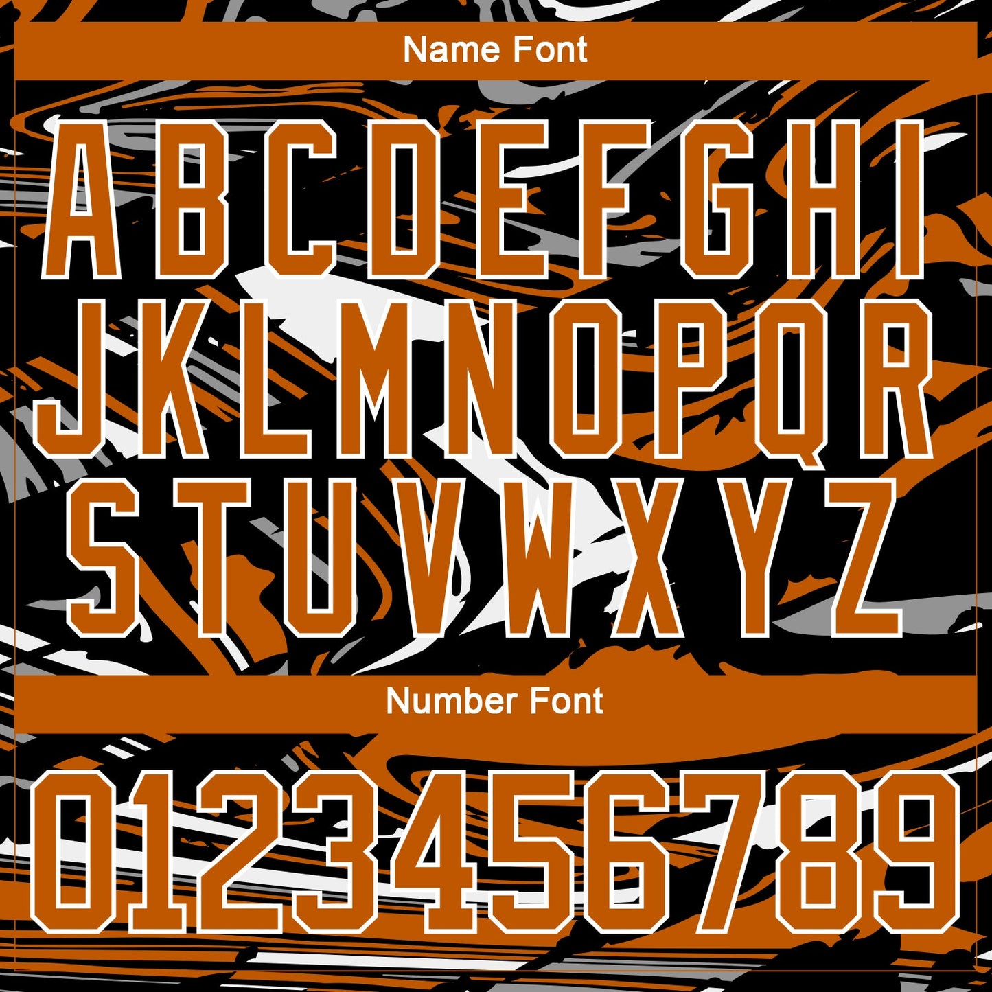 Custom Figure Texas Orange Black-White 3D Pattern Fluid Art Hockey Lace Neck Jersey view 5
