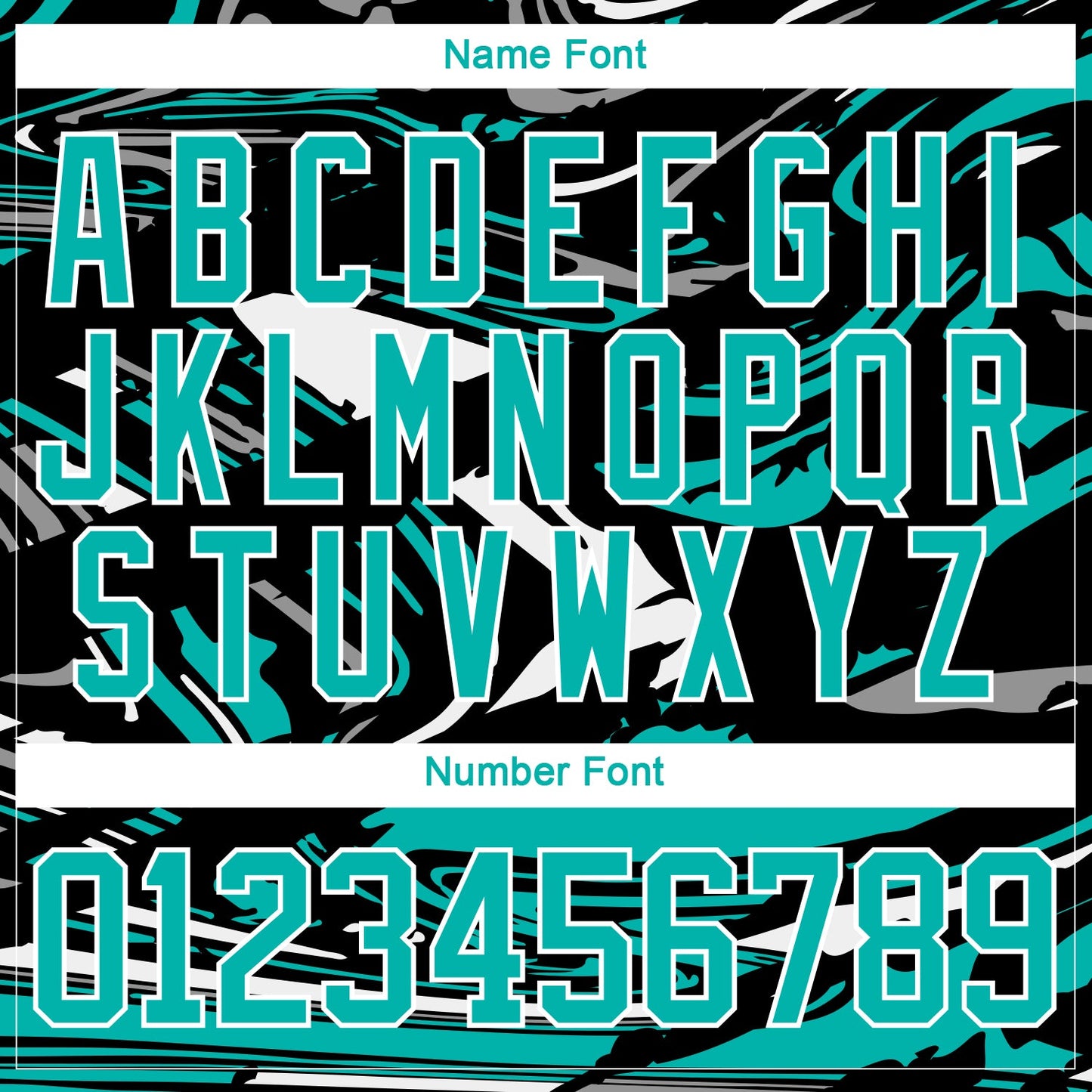 Custom Figure Aqua Black-White 3D Pattern Fluid Art Hockey Lace Neck Jersey view 5