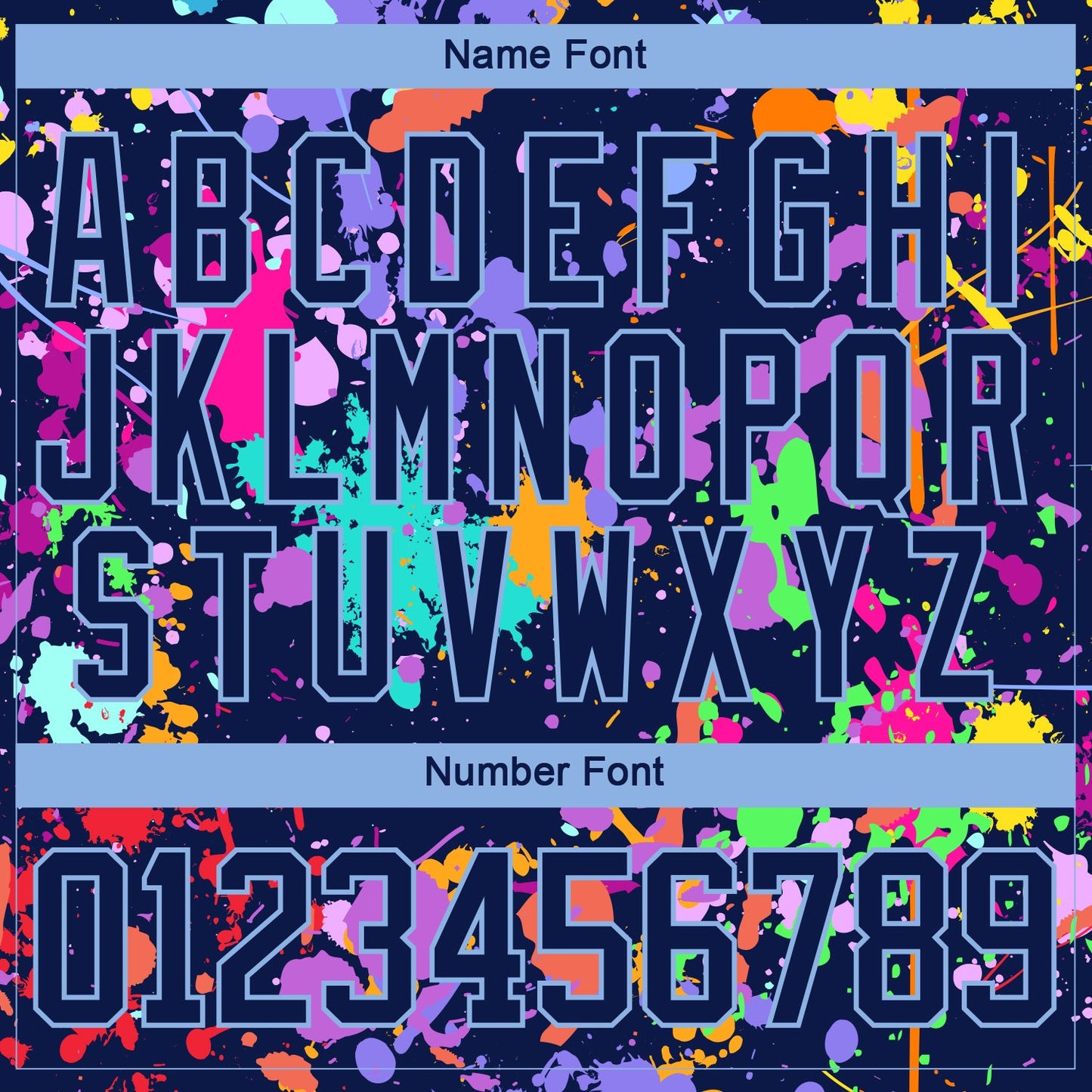 Custom Graffiti Pattern Navy Light Blue-White 3D Pattern Splash Art Hockey Lace Neck Jersey view 5