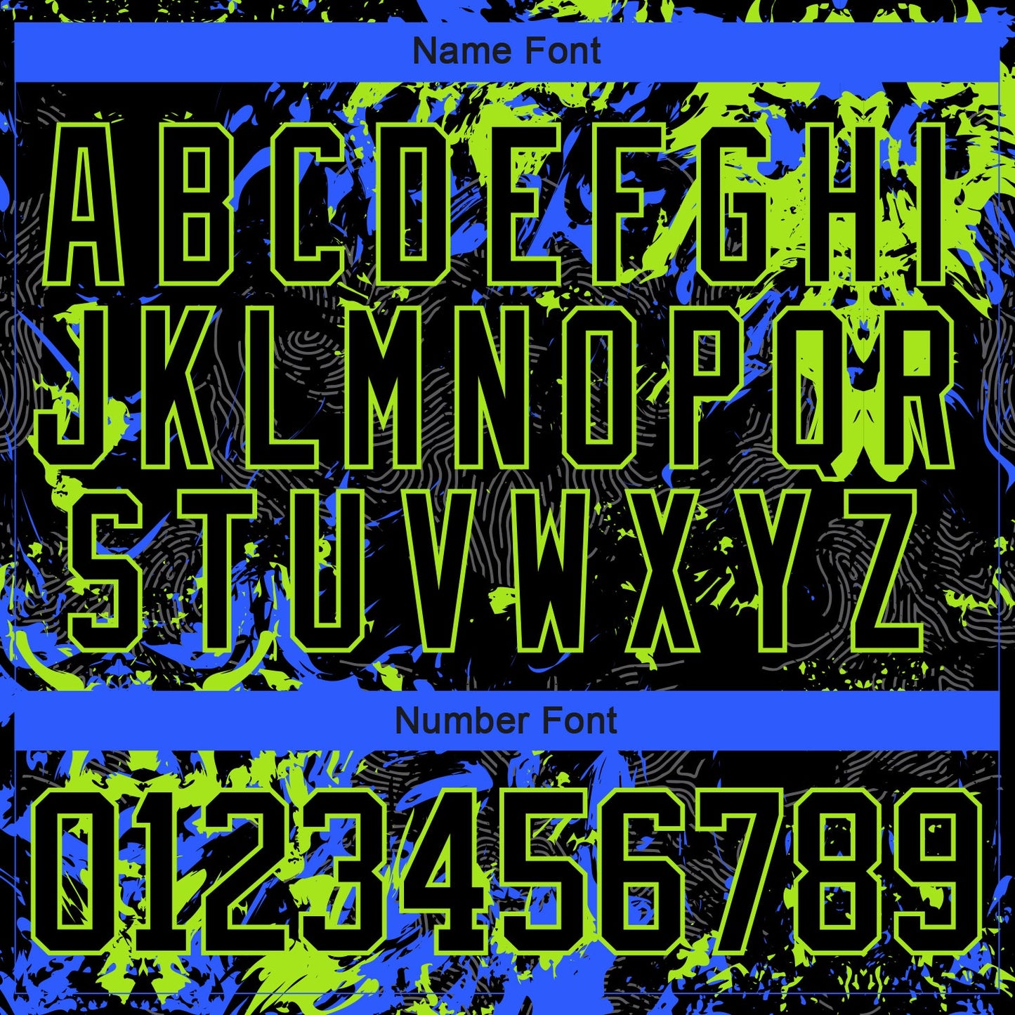 Custom Black Neon Green-Royal 3D Fluid Art Splash Hockey Lace Neck Jersey view 5