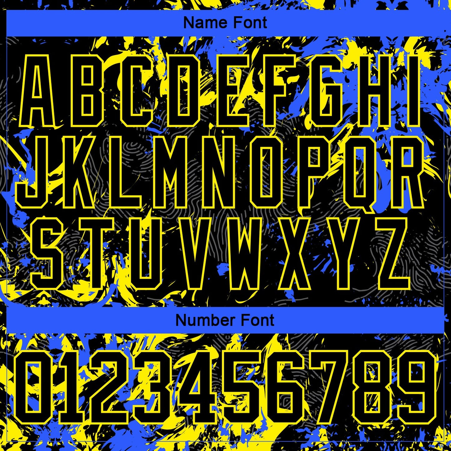 Custom Black Light Yellow-Royal 3D Fluid Art Splash Hockey Lace Neck Jersey view 5
