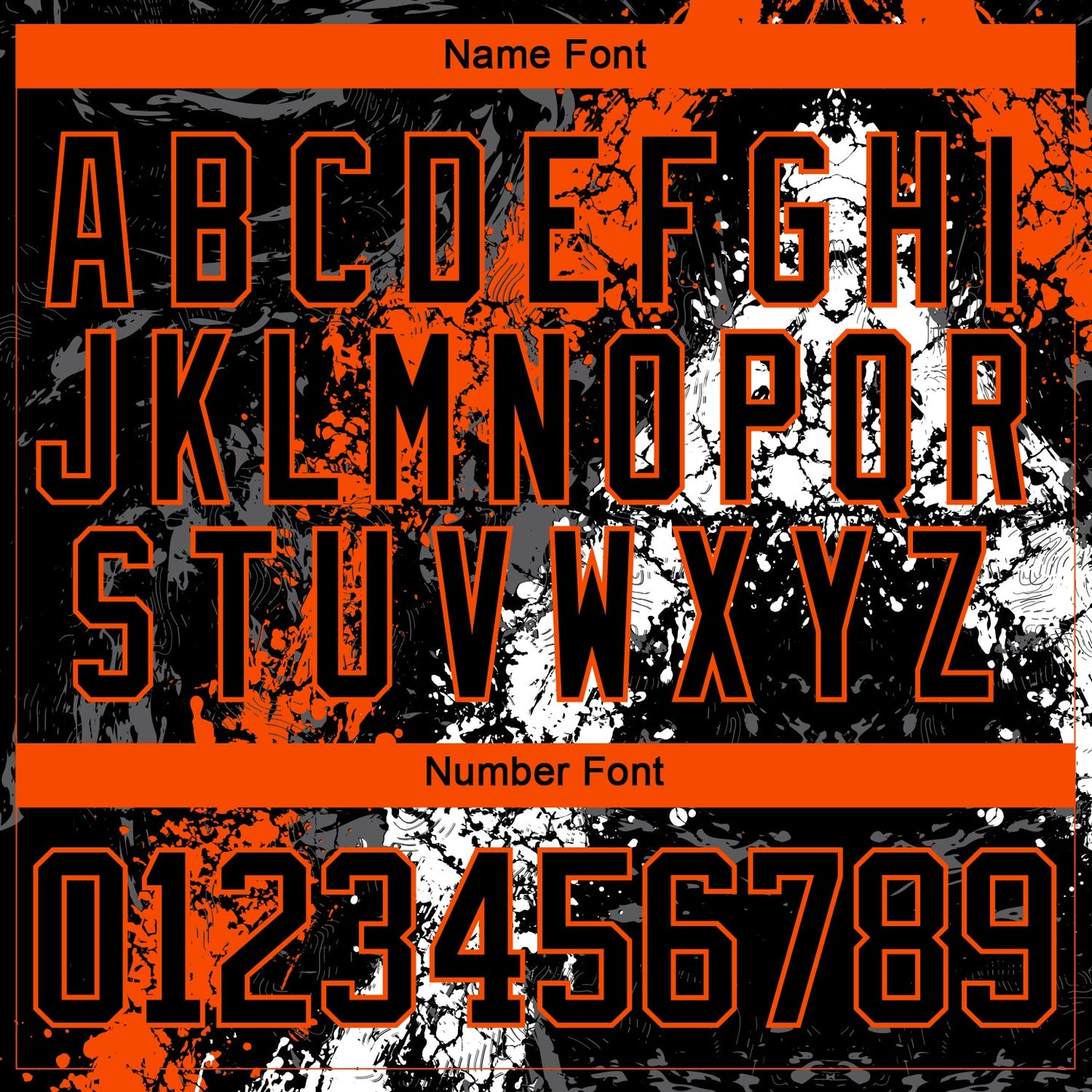 Custom Black Orange-White 3D Splash Art Hockey Lace Neck Jersey view 5
