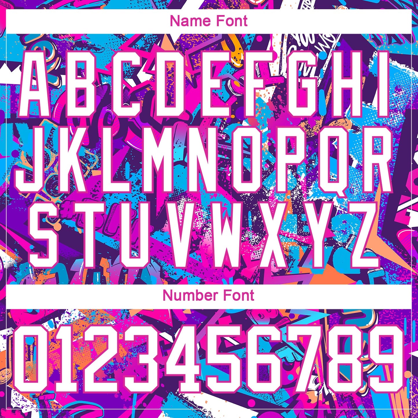 Custom Graffiti Pattern White Purple-Deep Pink 3D Pattern Scratch Hockey Lace Neck Jersey view 5