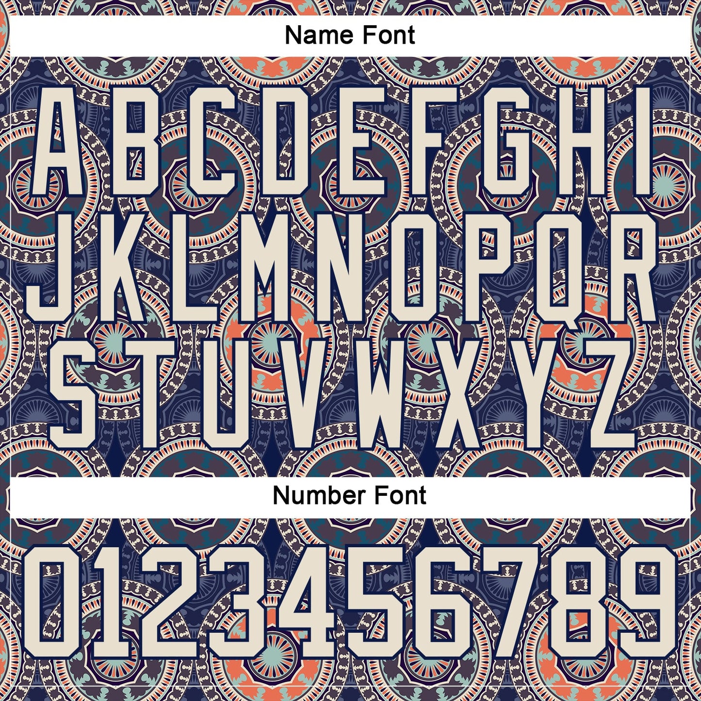 Custom Navy Cream-Orange 3D Pattern Native Americans Tribal Indigenous People Hockey Lace Neck Jersey view 7