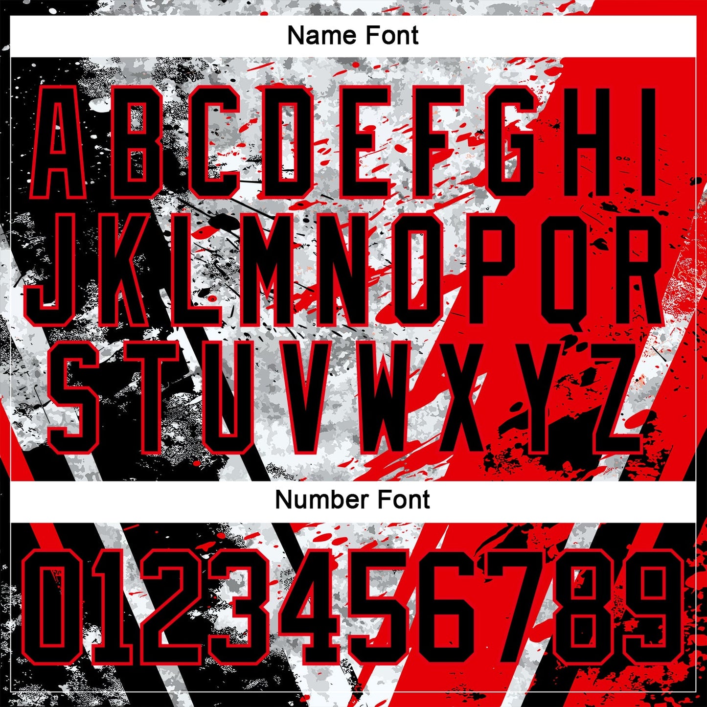 Custom Camo Black-Fire Red 3D Camouflage Grunge Hockey Lace Neck Jersey view 7