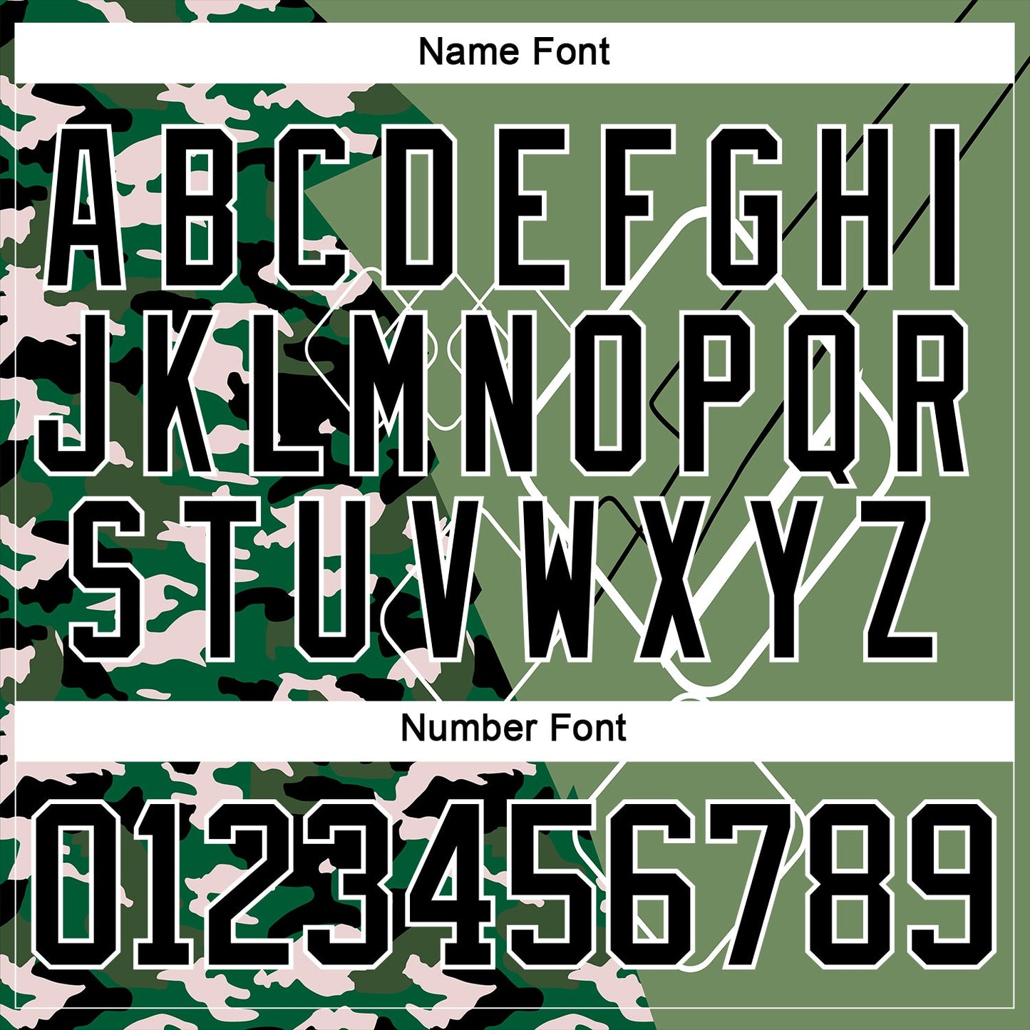 Custom Camo Black Green-White 3D Camouflage Geometric Hockey Lace Neck Jersey view 7