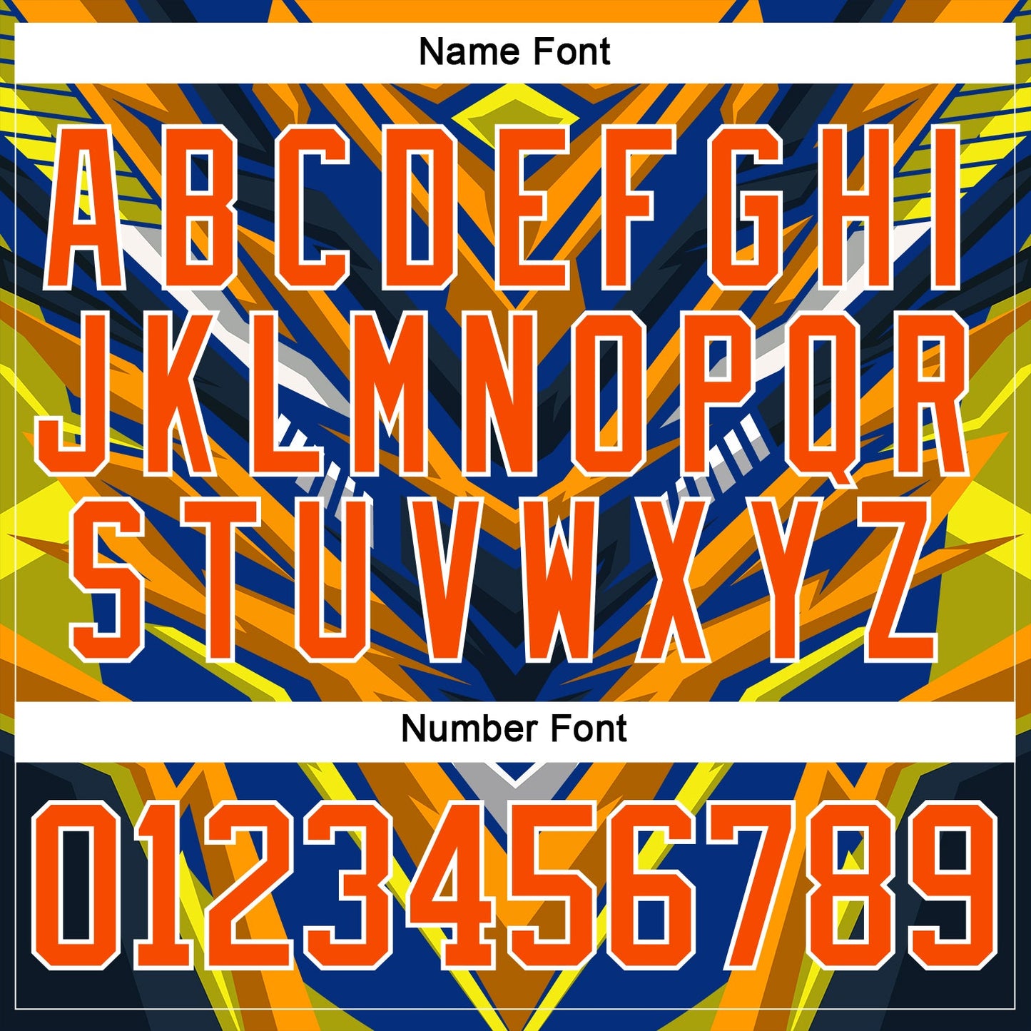 Custom Royal Orange Yellow Black-White Cyber Mecha E-sport Hockey Jersey view 7