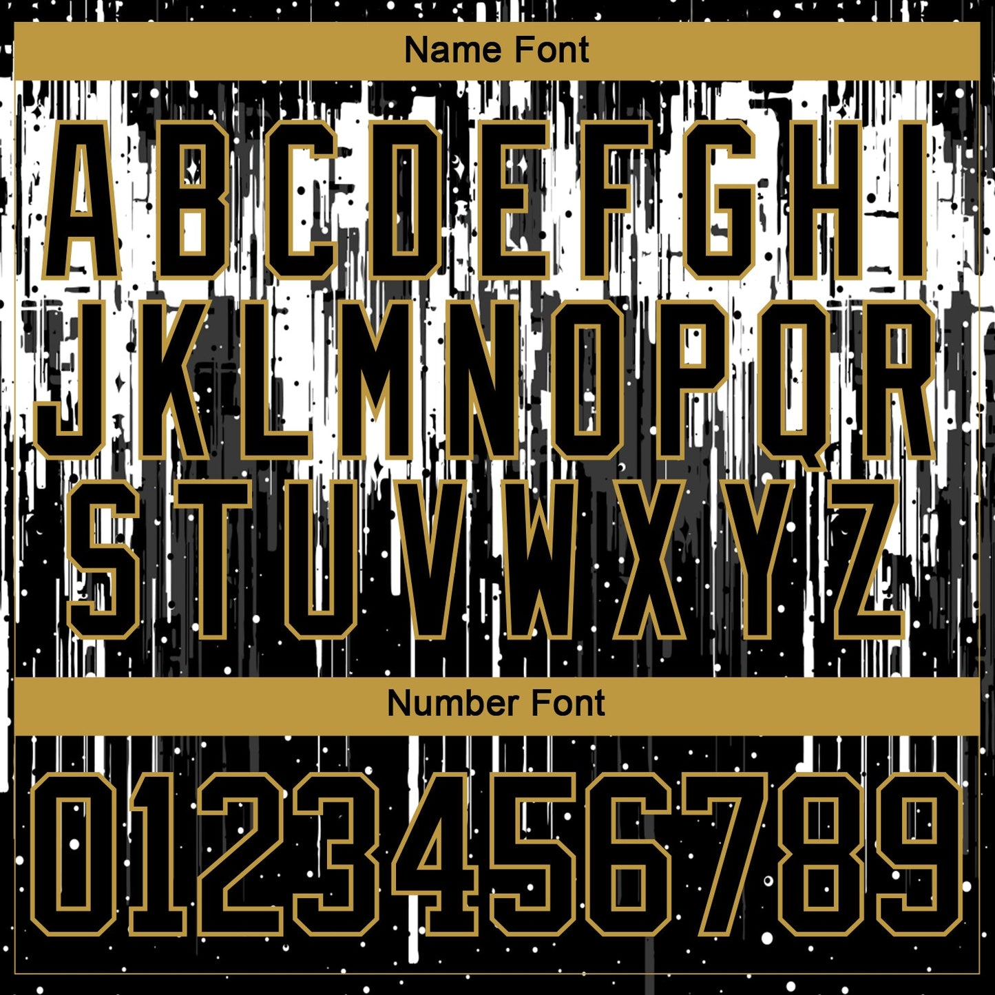 Custom Black Old Gold Steel Gray-White Dripping Splatter Pattern Hockey Lace Neck Jersey view 7