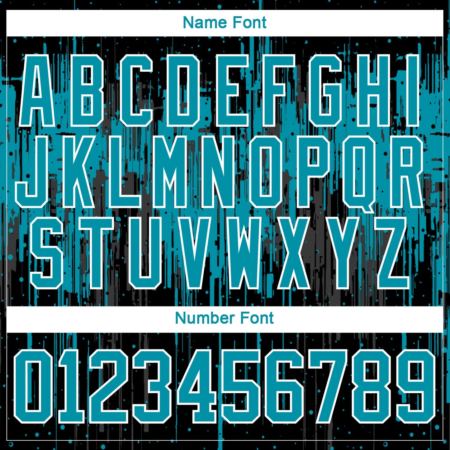 Custom Black Teal Steel Gray-White Dripping Splatter Pattern Hockey Lace Neck Jersey view 7