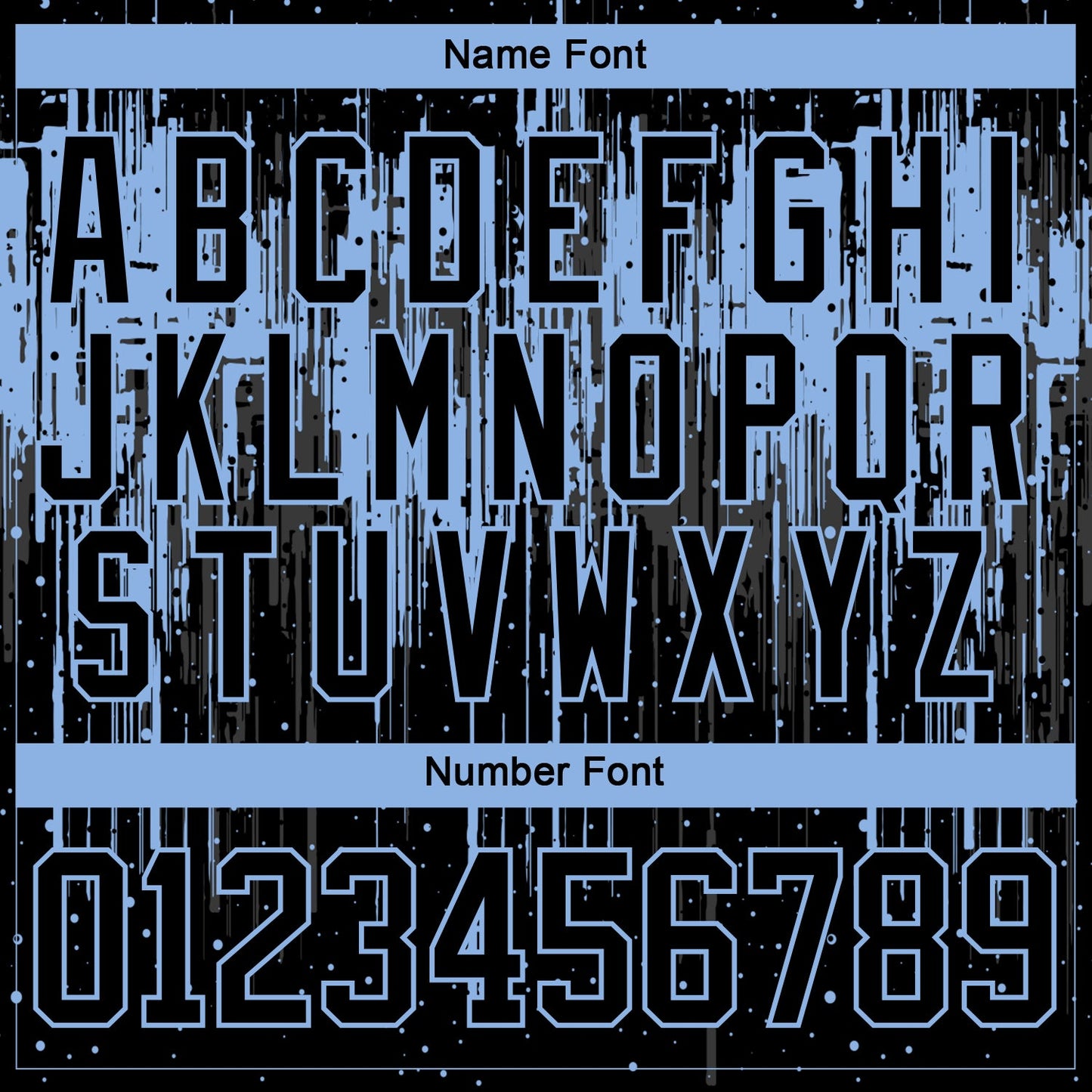 Custom Black Light Blue Steel Gray-White Dripping Splatter Pattern Hockey Lace Neck Jersey view 7