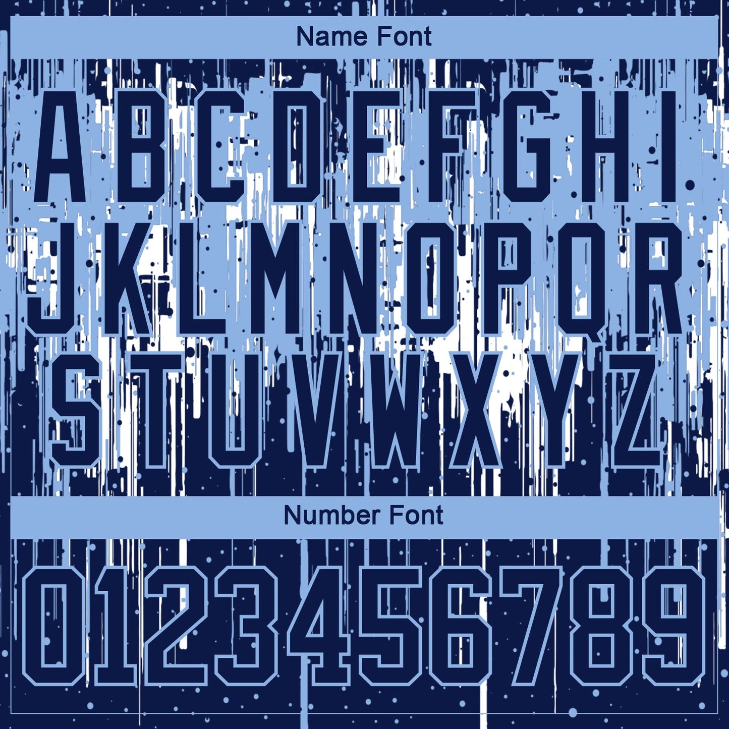 Custom Navy Light Blue-White Dripping Splatter Pattern Hockey Lace Neck Jersey view 7