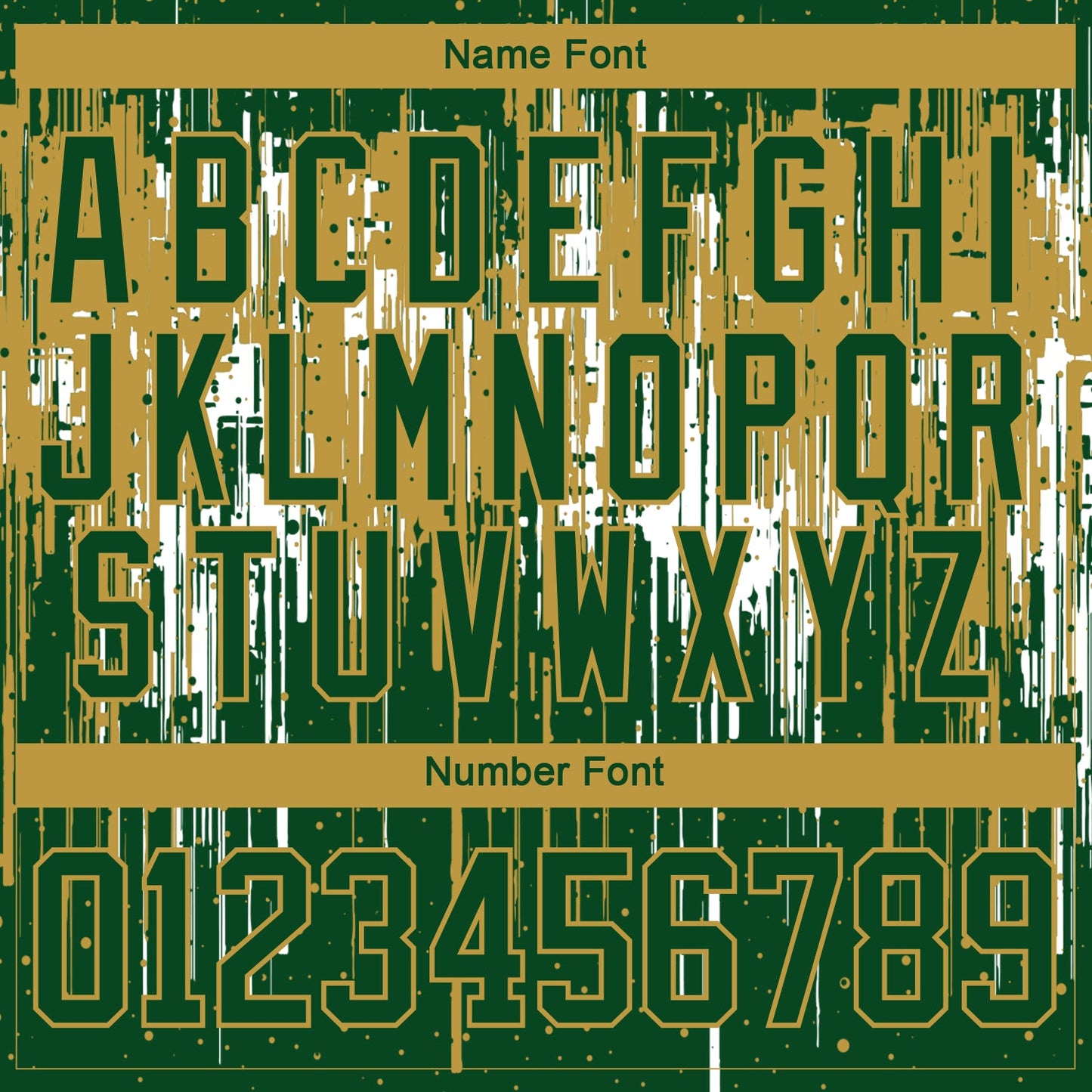 Custom Green Old Gold-White Dripping Splatter Pattern Hockey Lace Neck Jersey view 7