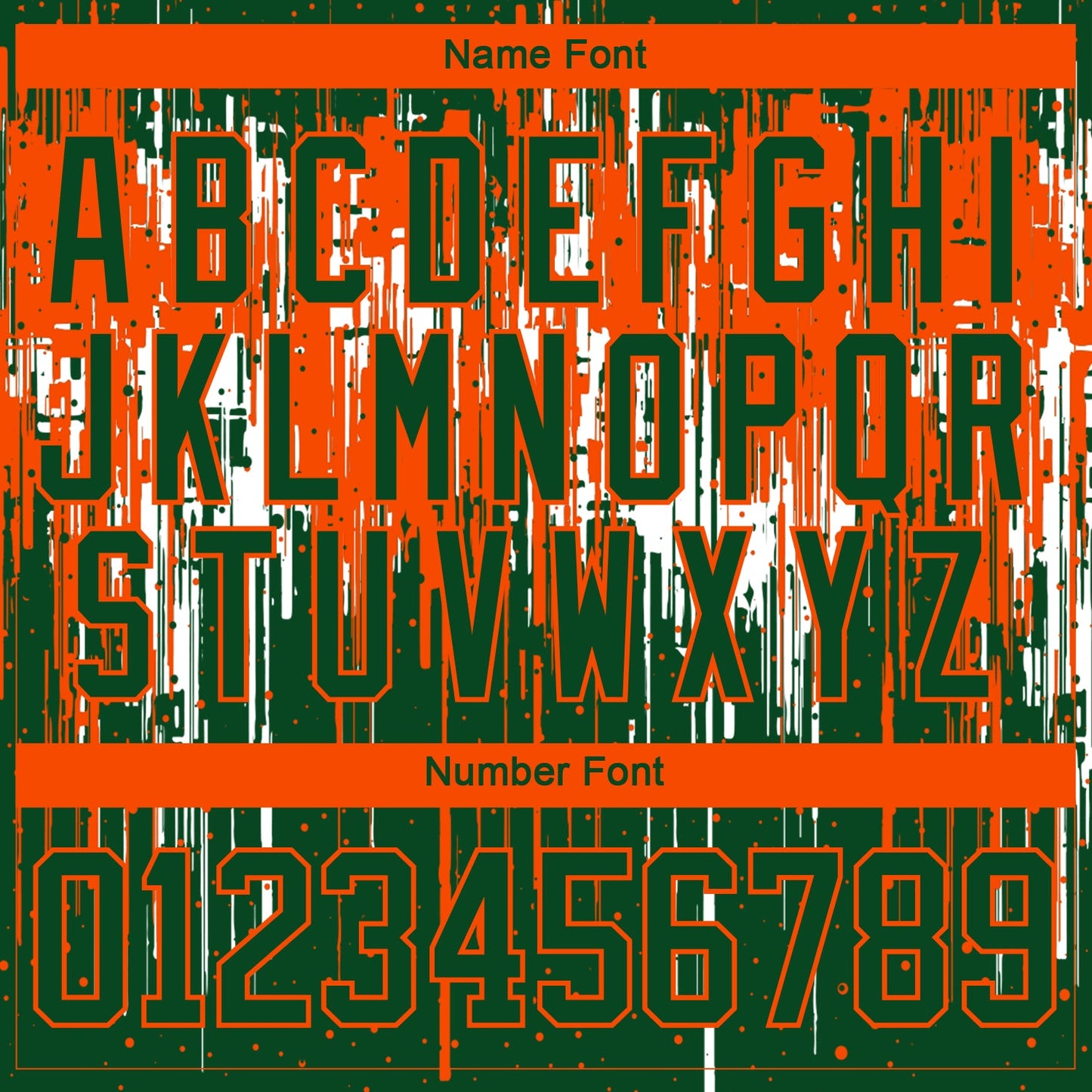 Custom Green Orange-White Dripping Splatter Pattern Hockey Lace Neck Jersey view 7