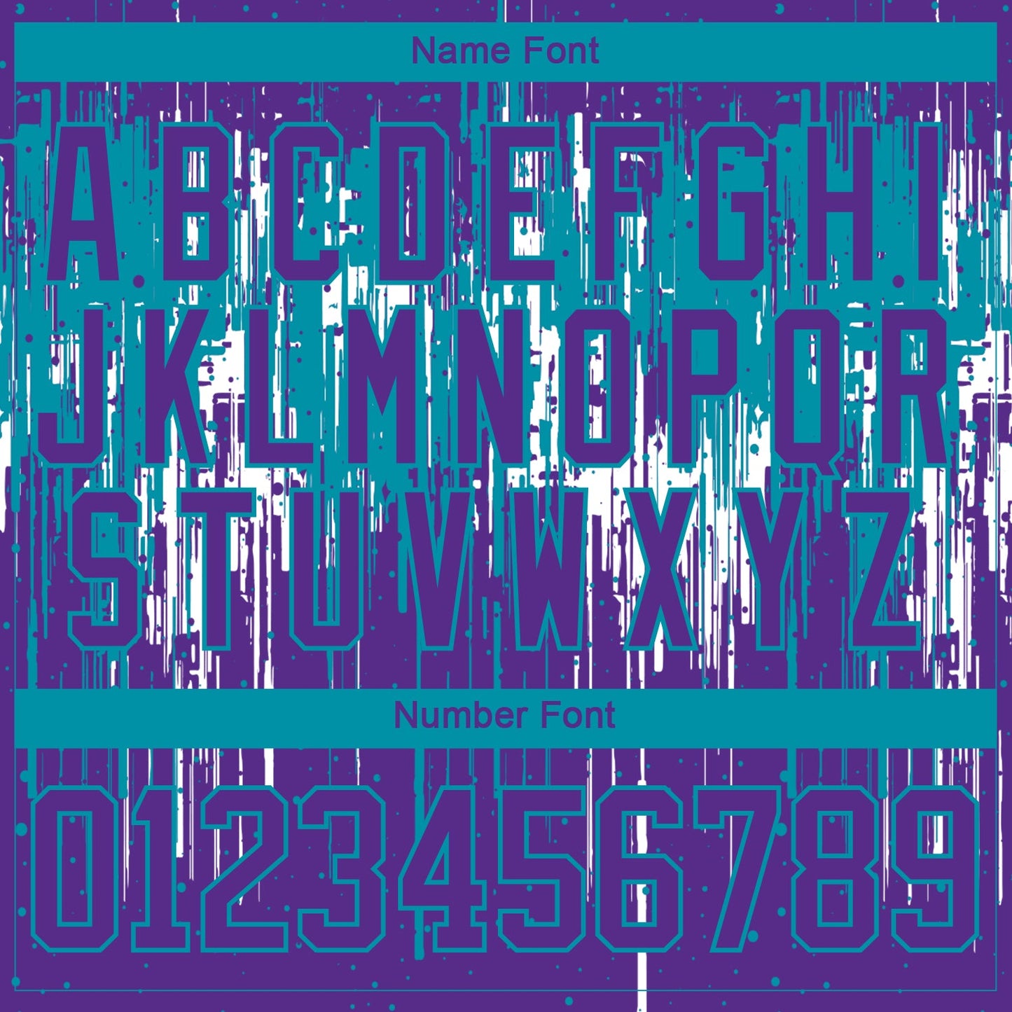 Custom Purple Teal-White Dripping Splatter Pattern Hockey Lace Neck Jersey view 7